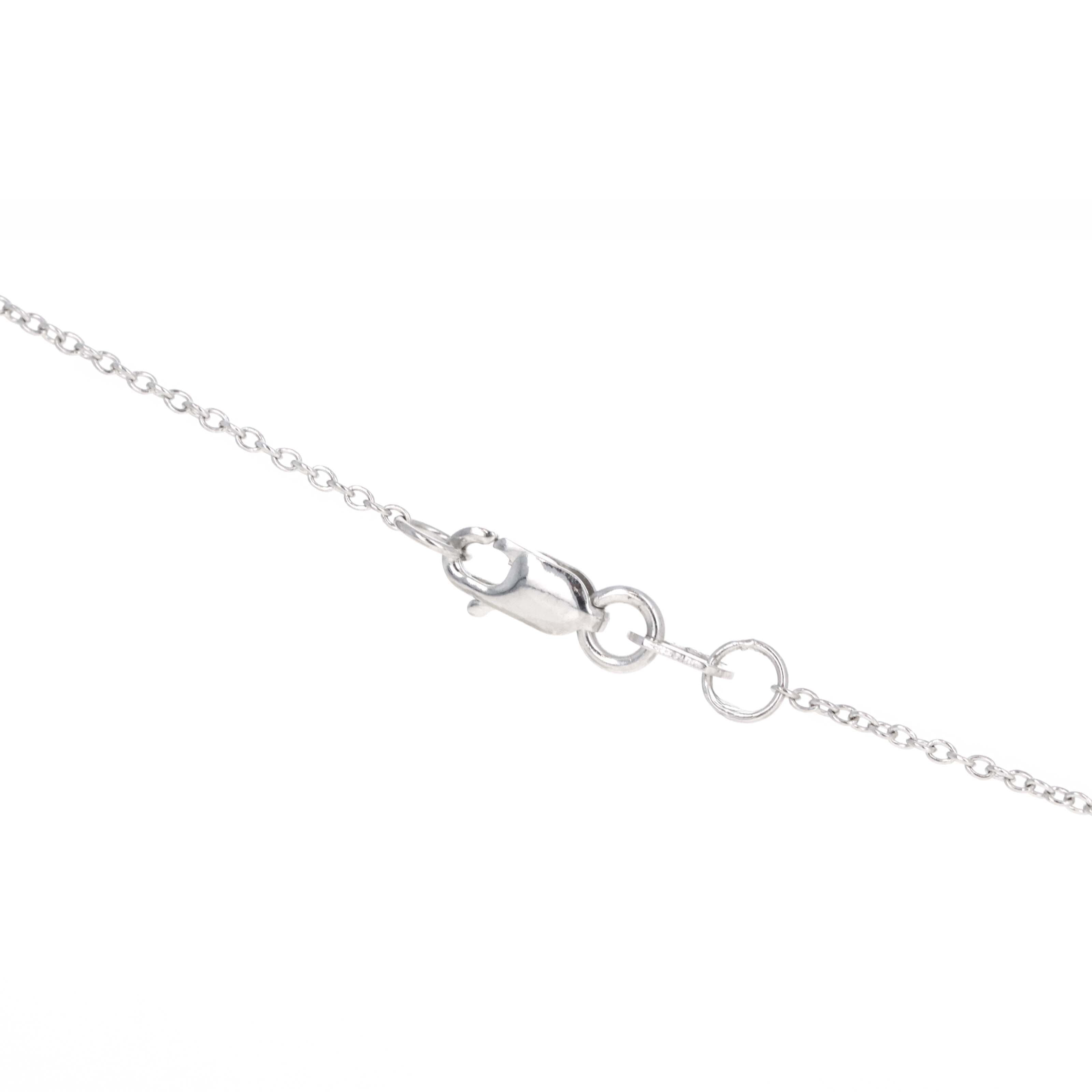 14K White Gold Diamond Mom Pendant Necklace