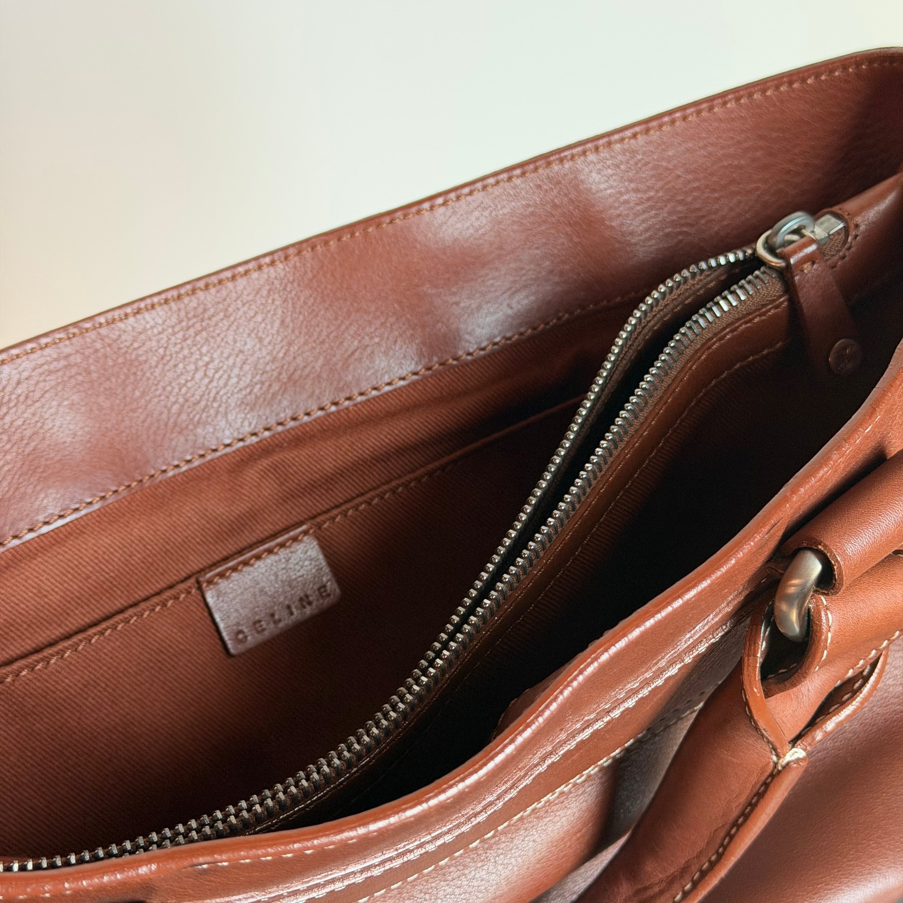 Celine Boogie Bag Brown Leather