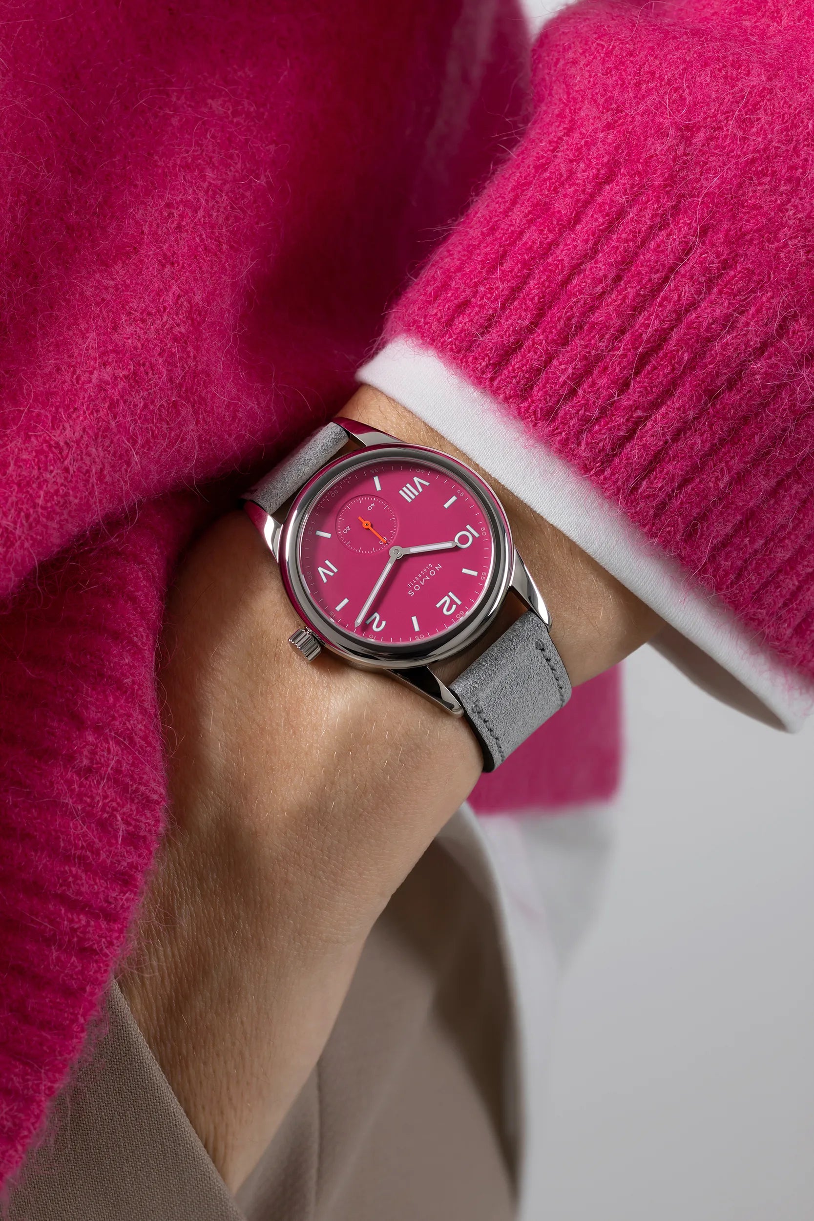 Nomos Glashütte Club Campus 36 Deep Pink Steel Back - Queen May