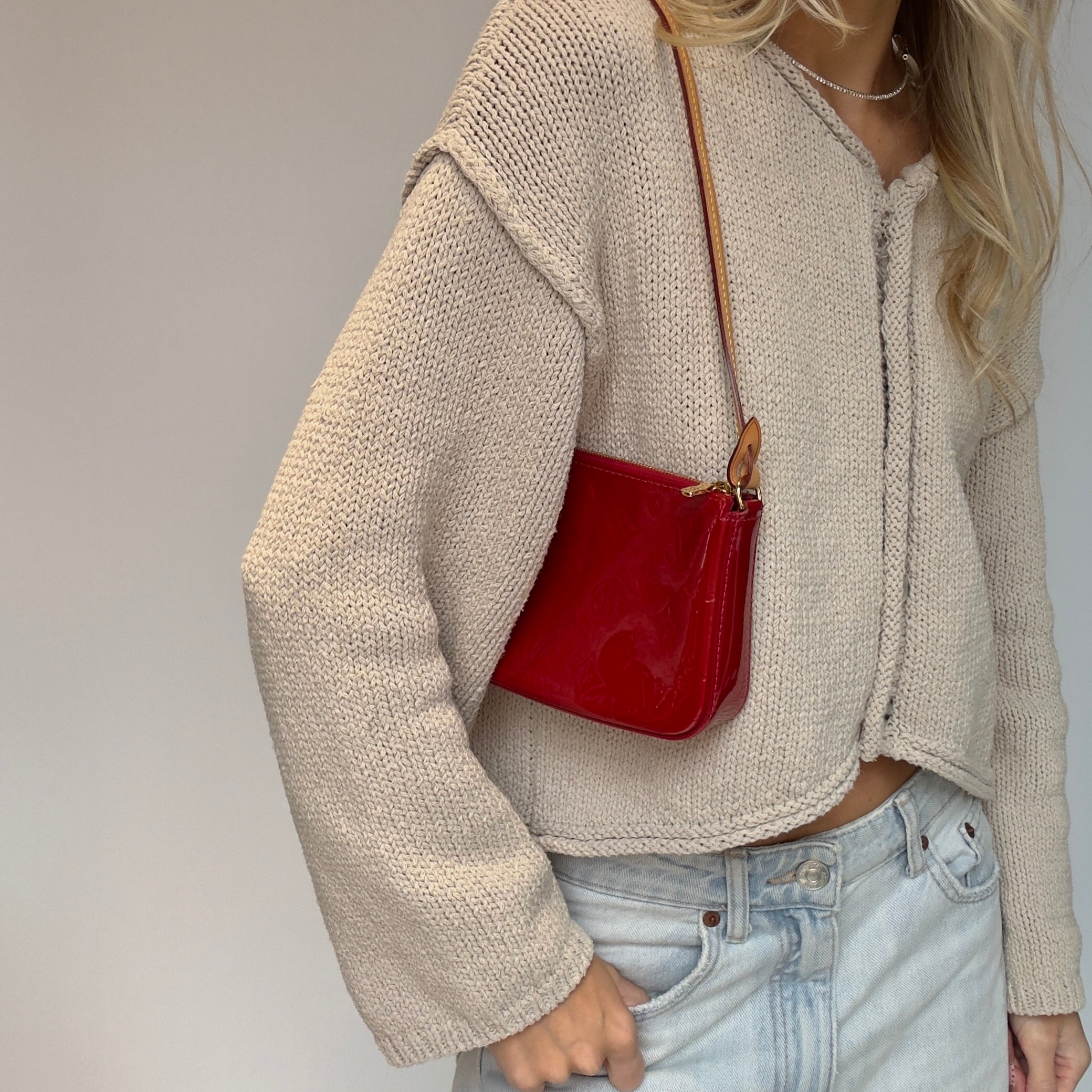 Louis Vuitton Monogram Vernis Pochette Red