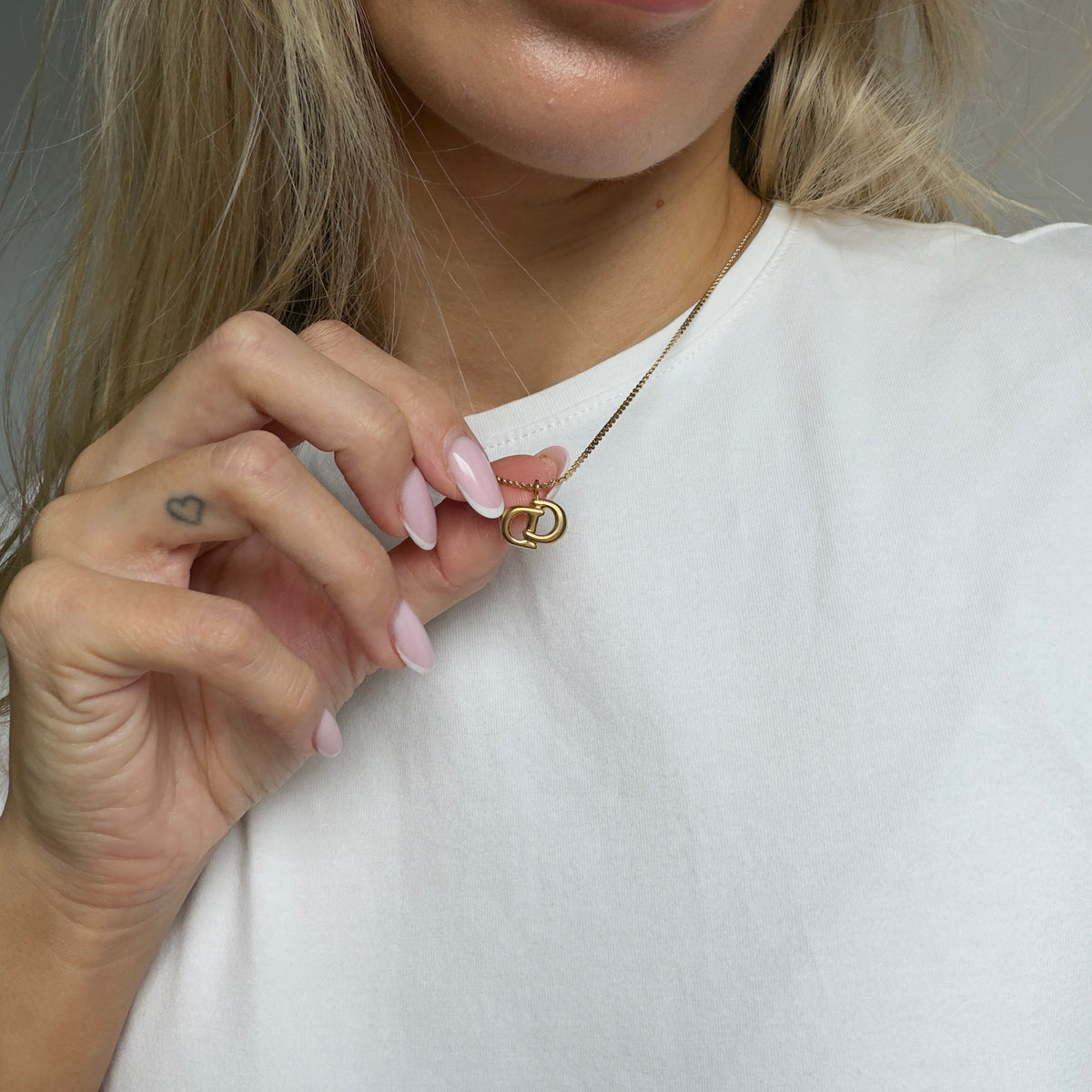Vintage Christian Dior Rounded Logo Necklace