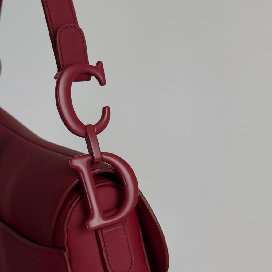 Christian Dior Ultra Matte Saddle Handbag Medium Red