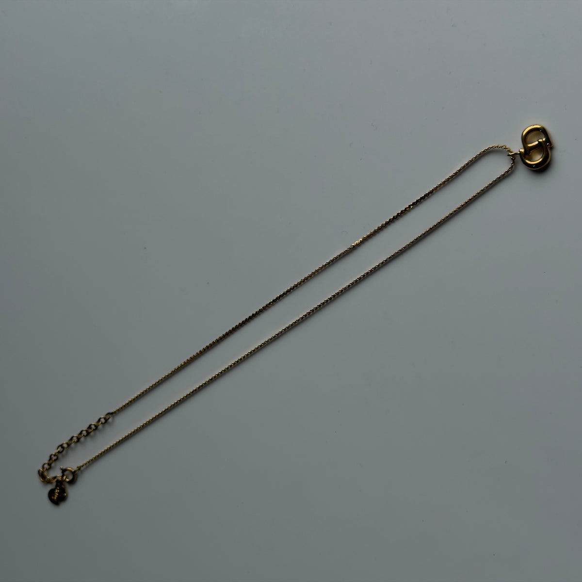 Vintage Christian Dior Rounded Logo Necklace
