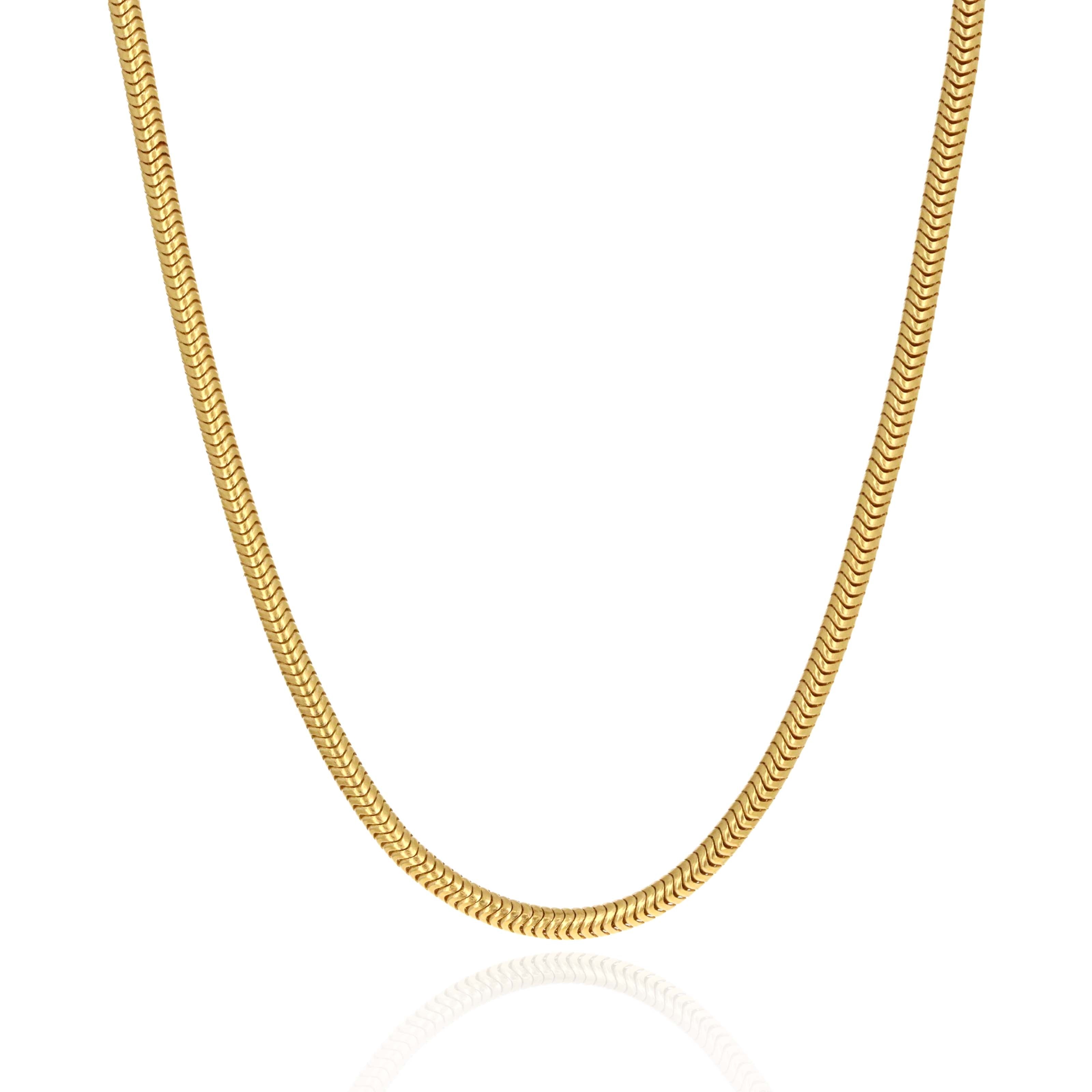 18K Yellow Gold Snake Necklace - Queen May