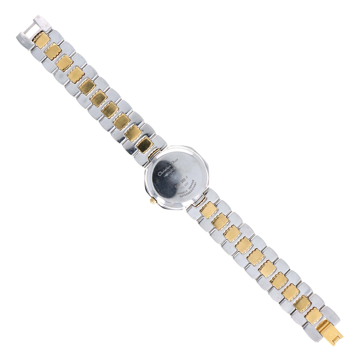Christian Dior Two Tone Octagon Watch Gold Face