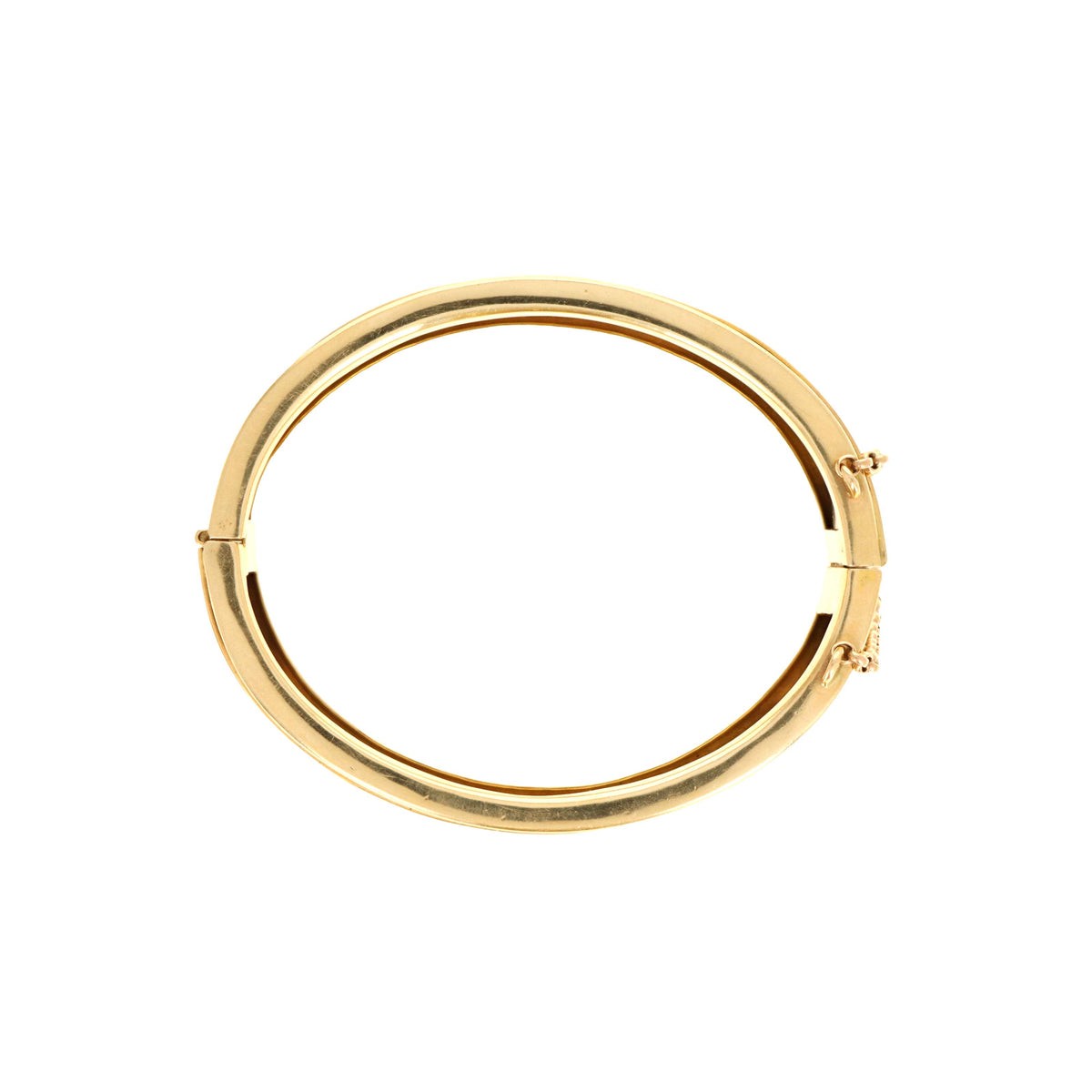 14K Yellow Gold Wide Spiral Embossed Bangle