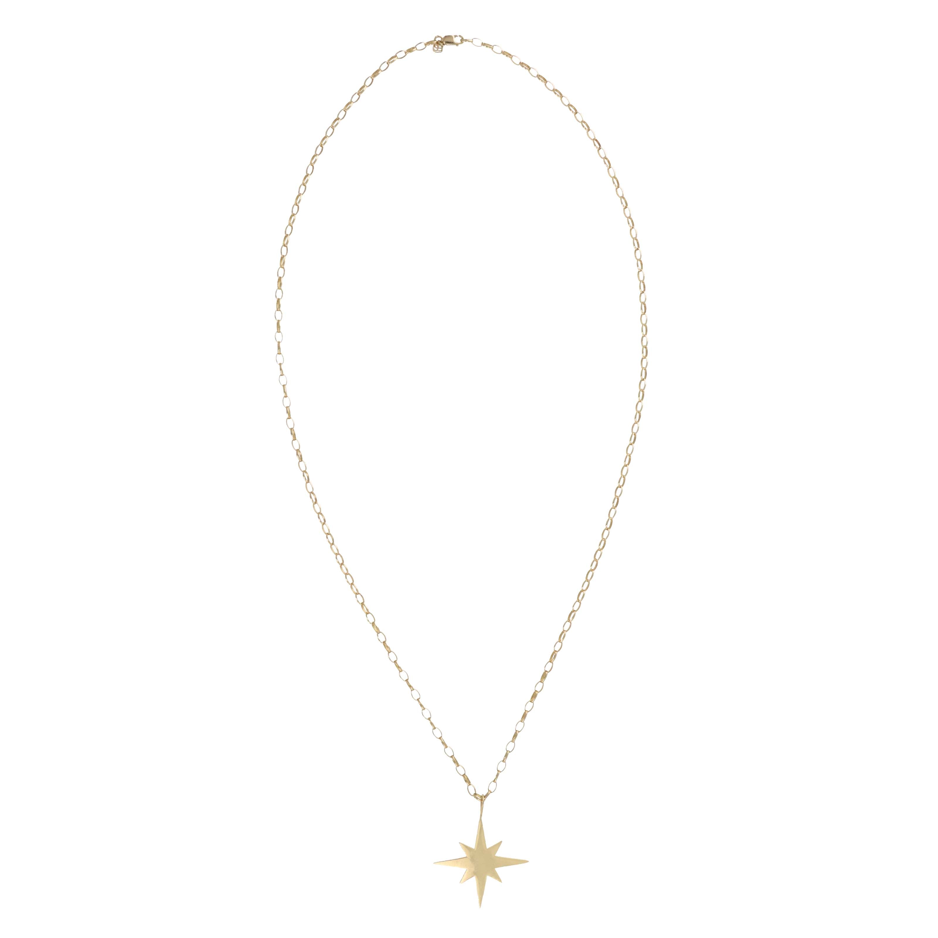Sydney Evan 14K Yellow Gold "Pure Gold Starburst Charm" Pendant Necklace - Queen May