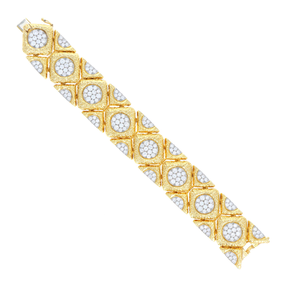 18K Yellow & White Gold 8 Carat Round Brilliant Diamond Bracelet