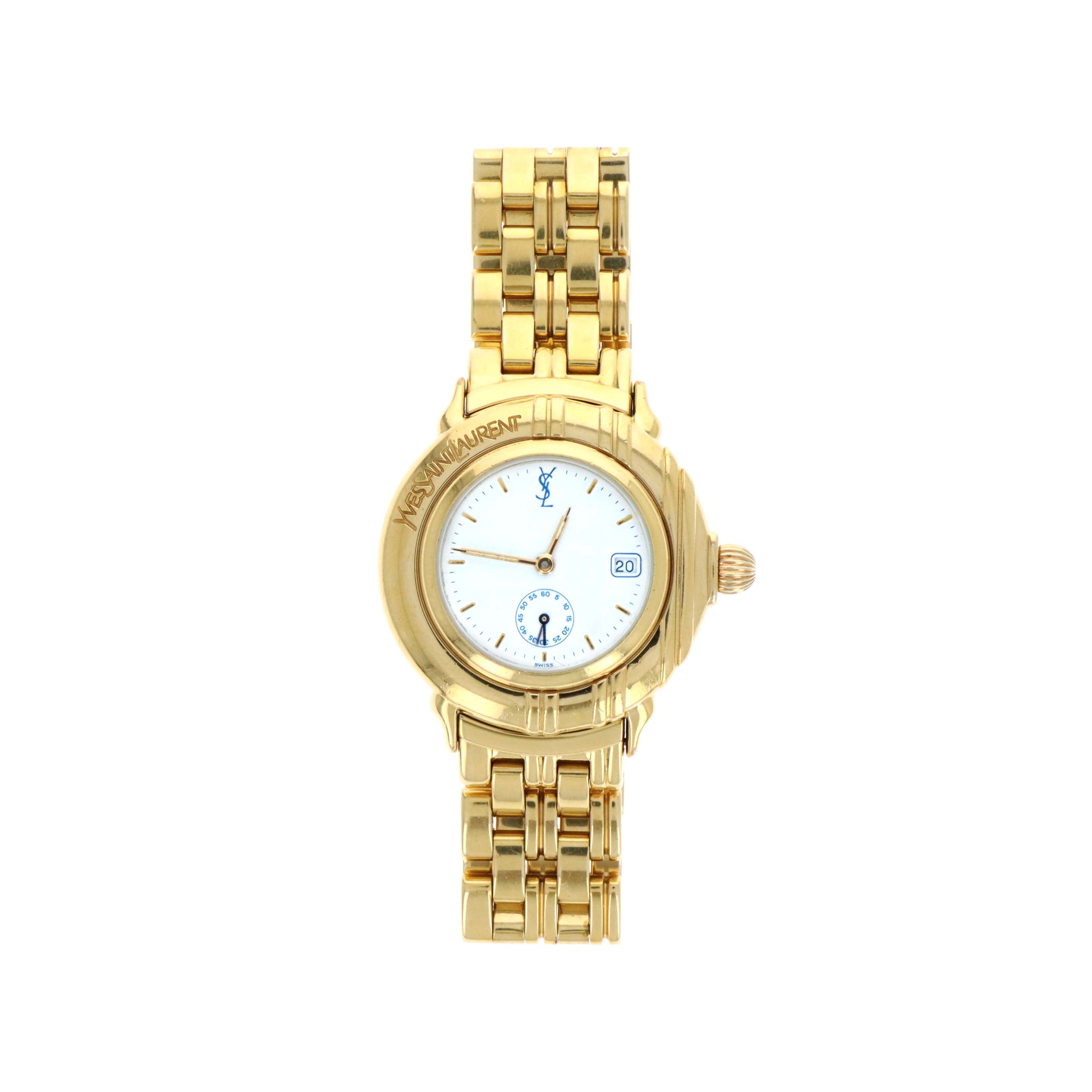 Yves Saint Laurent Small Seconds White Dial Watch - Queen May