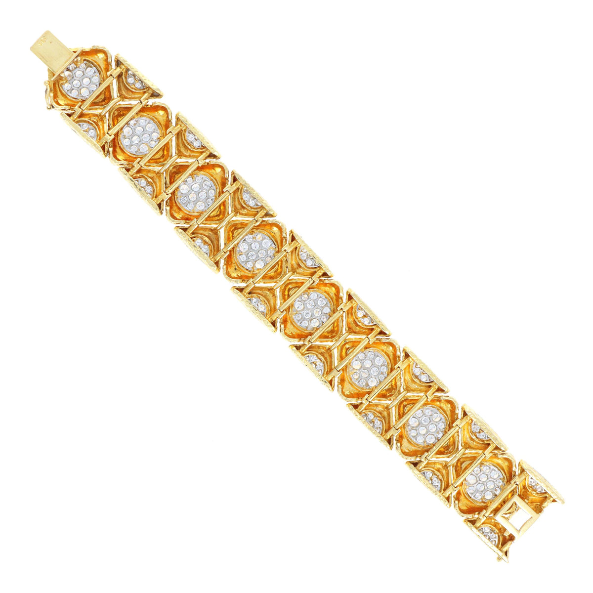 18K Yellow & White Gold 8 Carat Round Brilliant Diamond Bracelet
