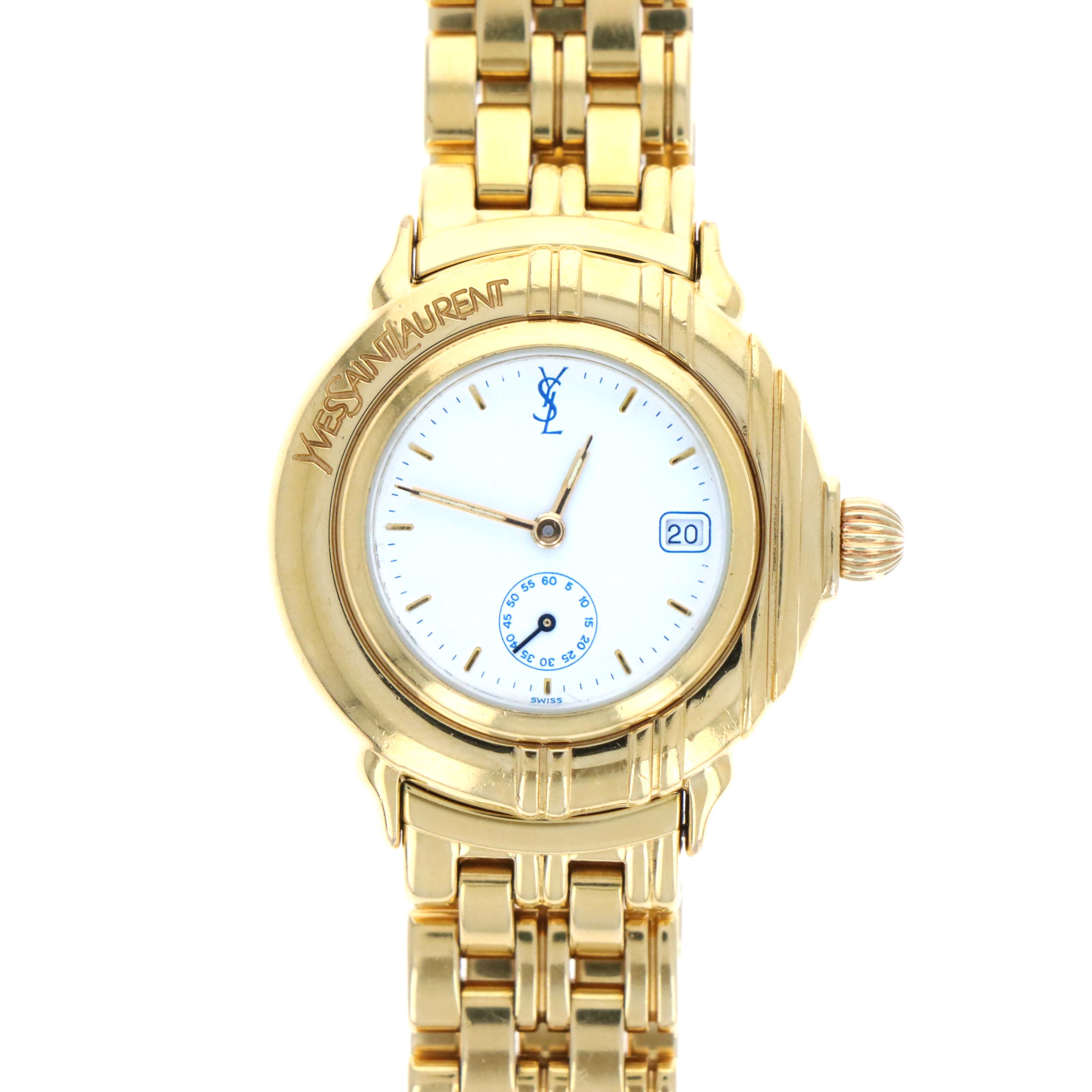 Yves Saint Laurent Small Seconds White Dial Watch - Queen May