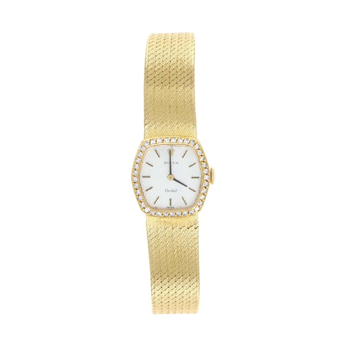 Vintage Rolex Orchid 18K Yellow Gold Diamond Bezel Mechanical Movement Ladies Watch Model 386 - Queen May