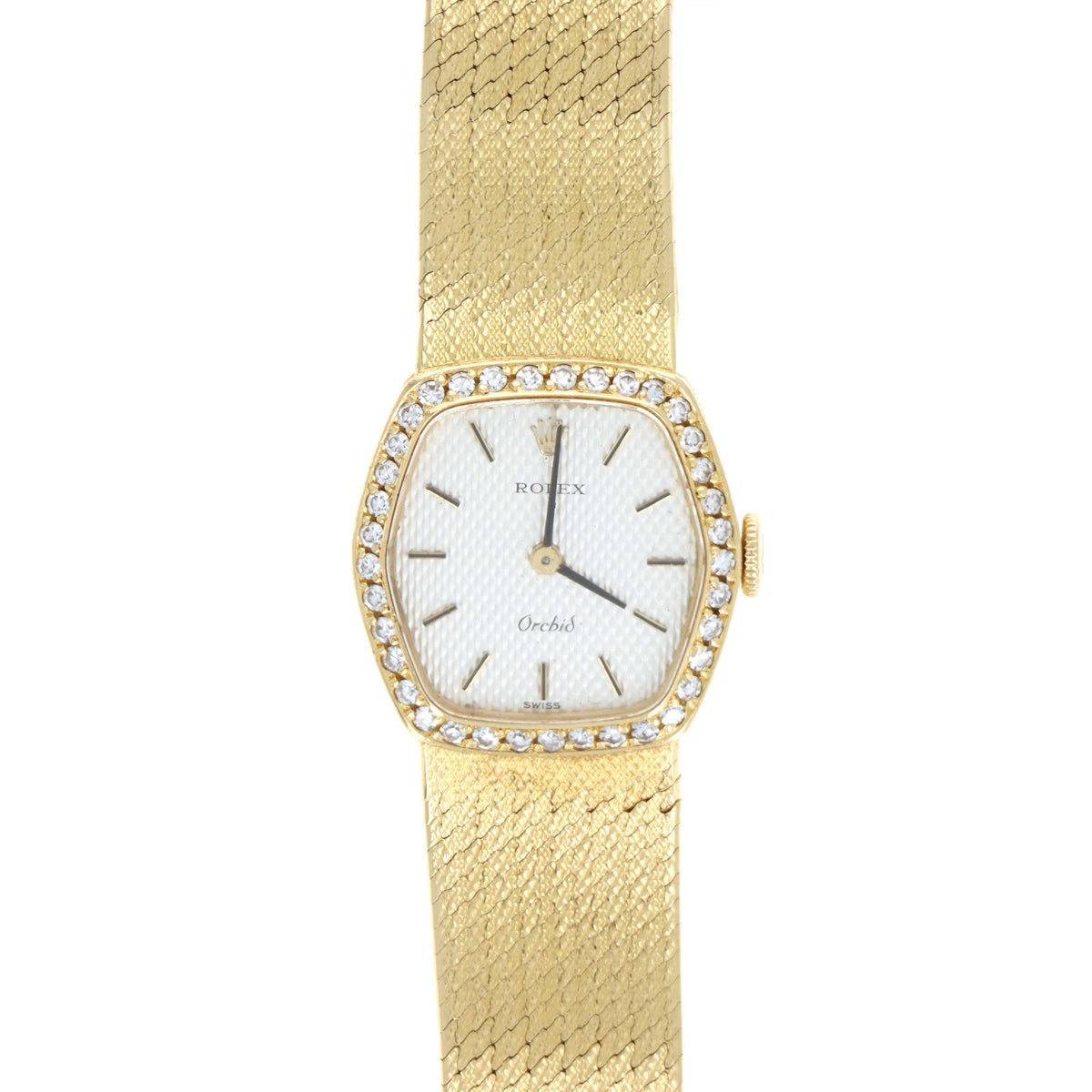 Vintage Rolex Orchid 18K Yellow Gold Diamond Bezel Mechanical Movement Ladies Watch Model 386 - Queen May