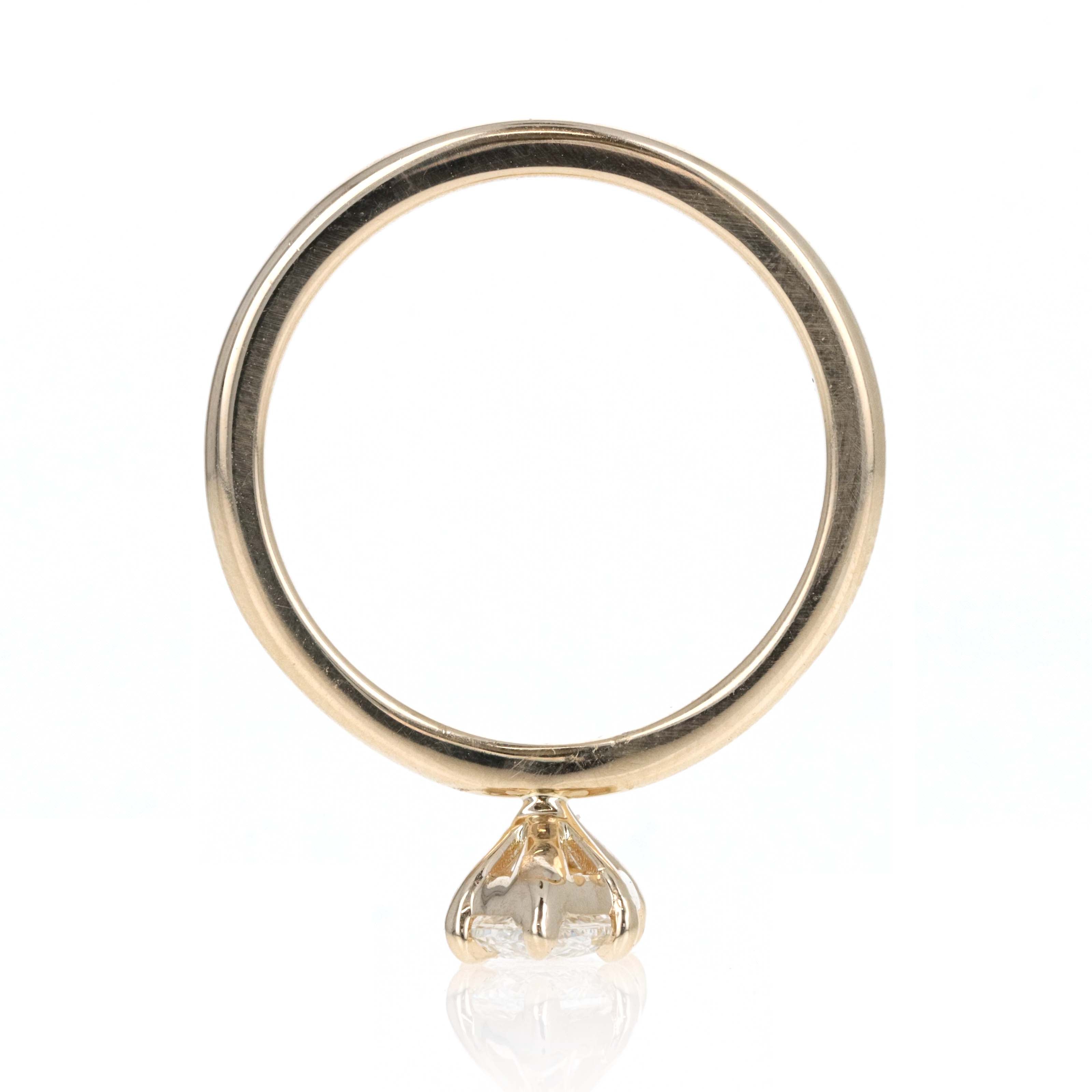 14K Yellow Gold 1.17 Carat Marquise Diamond Solitaire Engagement Ring - Queen May