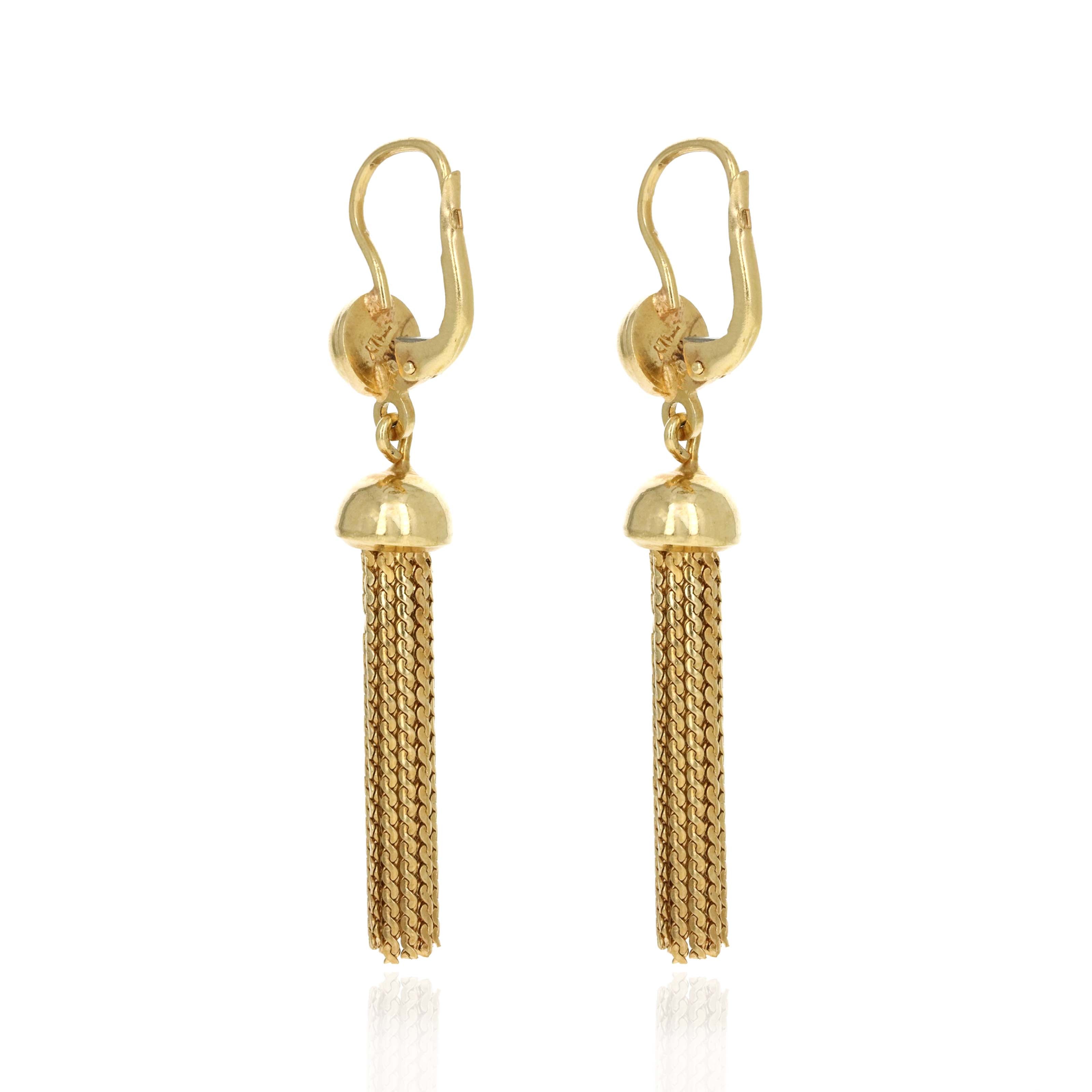 18K Yellow Gold Tassel Earrings - Queen May