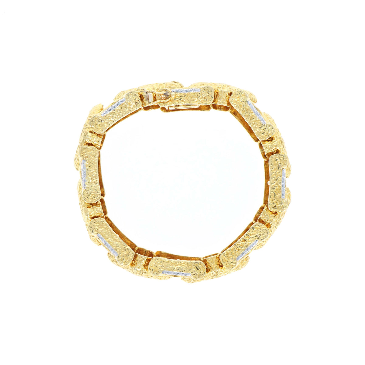 18K Yellow & White Gold 8 Carat Round Brilliant Diamond Bracelet