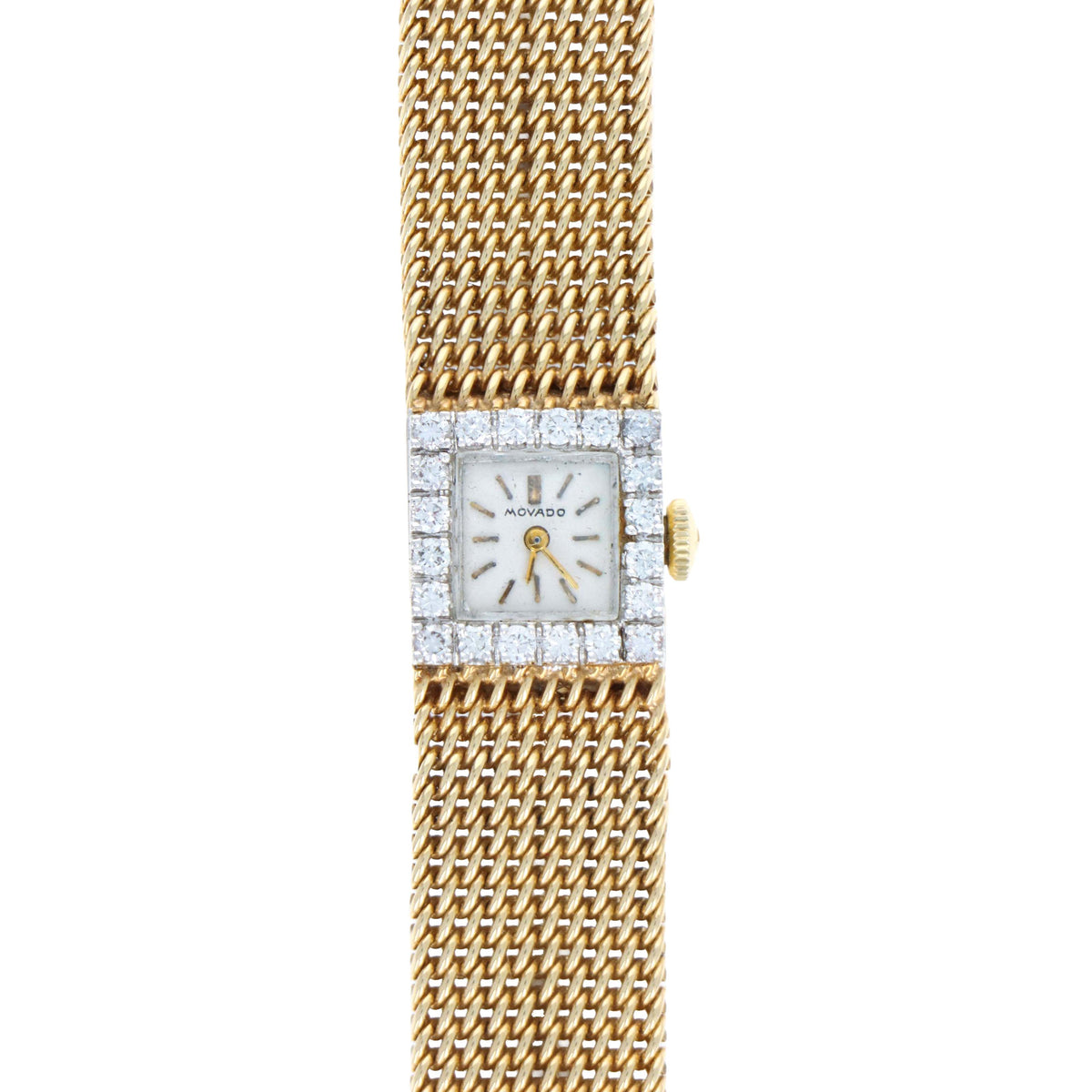 Vintage 14K Yellow Gold Movado Diamond Watch