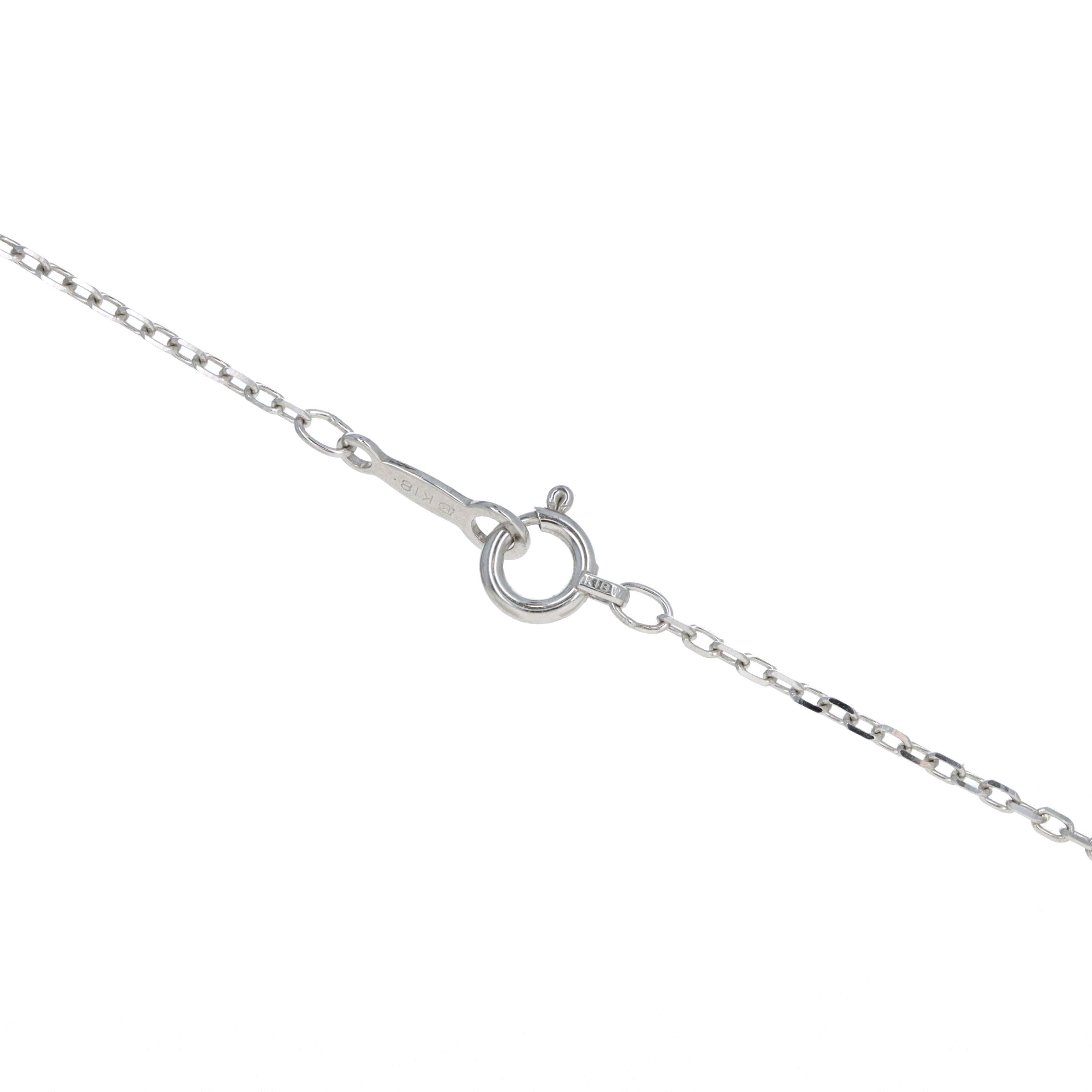Mikimoto 18K White Gold Pearl Diamond Cluster Pendant Necklace - Queen May