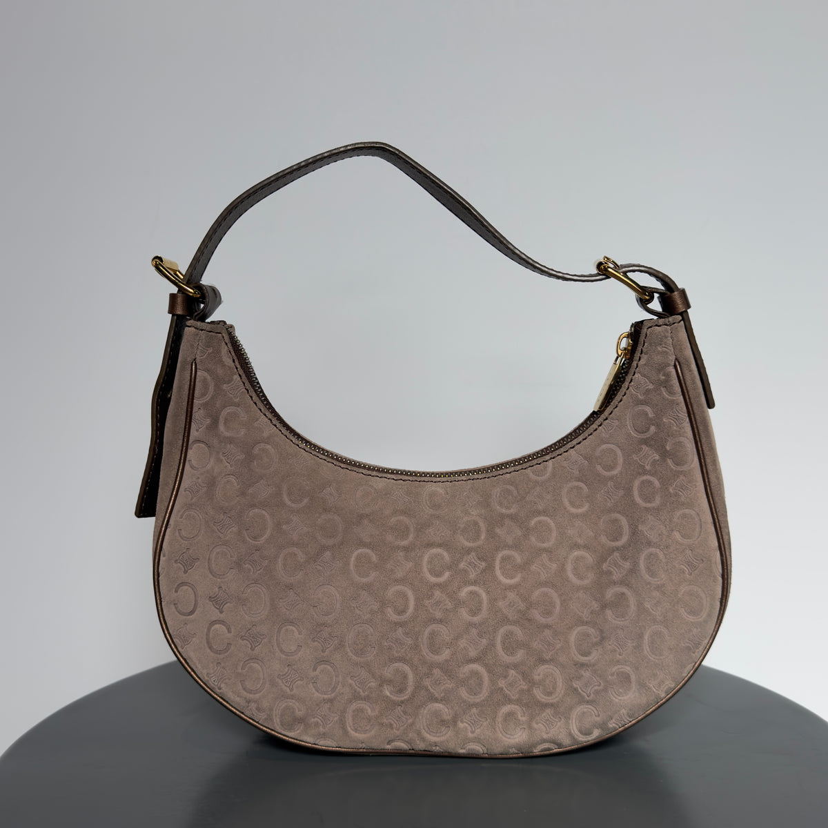 Celine Suede Triomphe Shoulder Bag
