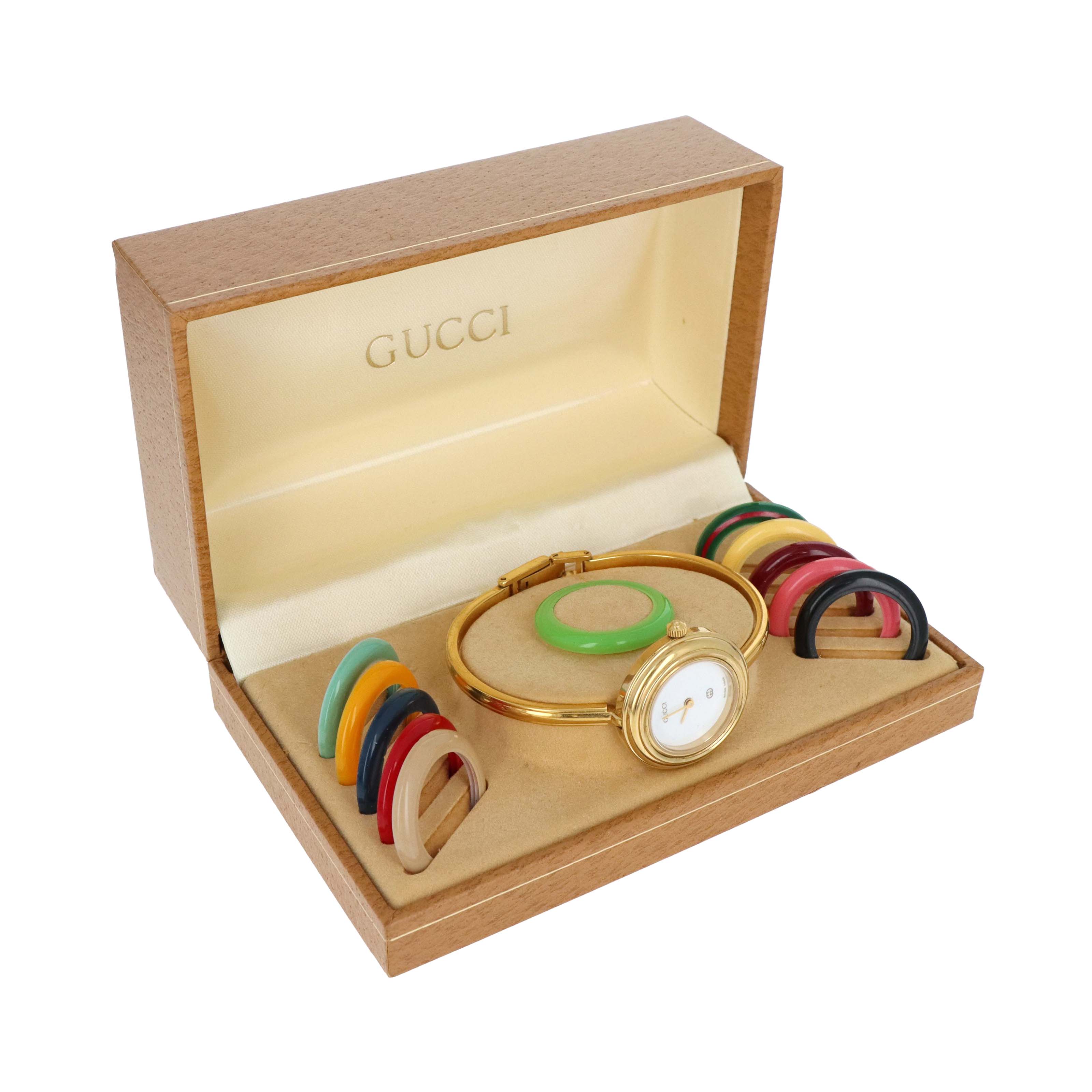 Vintage Gucci Interchangeable Bezel Bangle Watch - Queen May