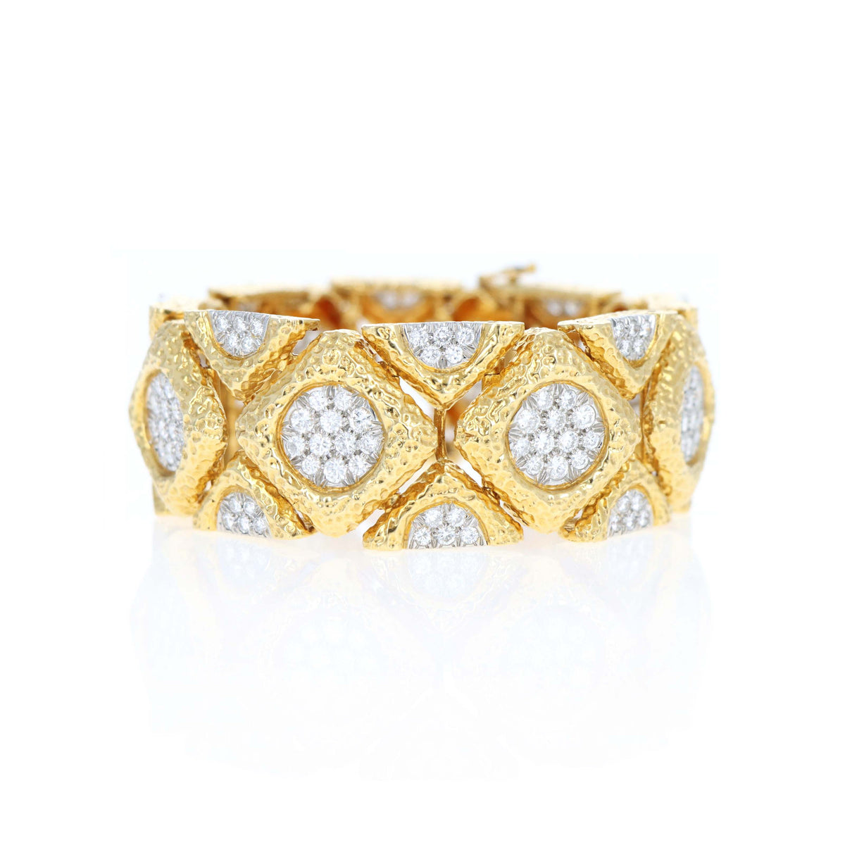 18K Yellow & White Gold 8 Carat Round Brilliant Diamond Bracelet