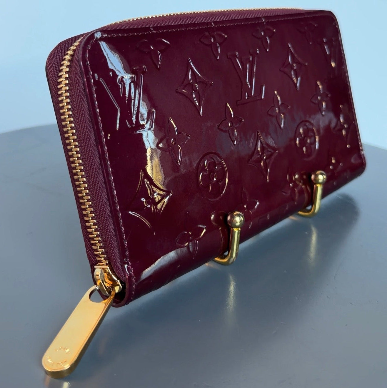 Louis Vuitton Vernis Zippy Wallet Maroon