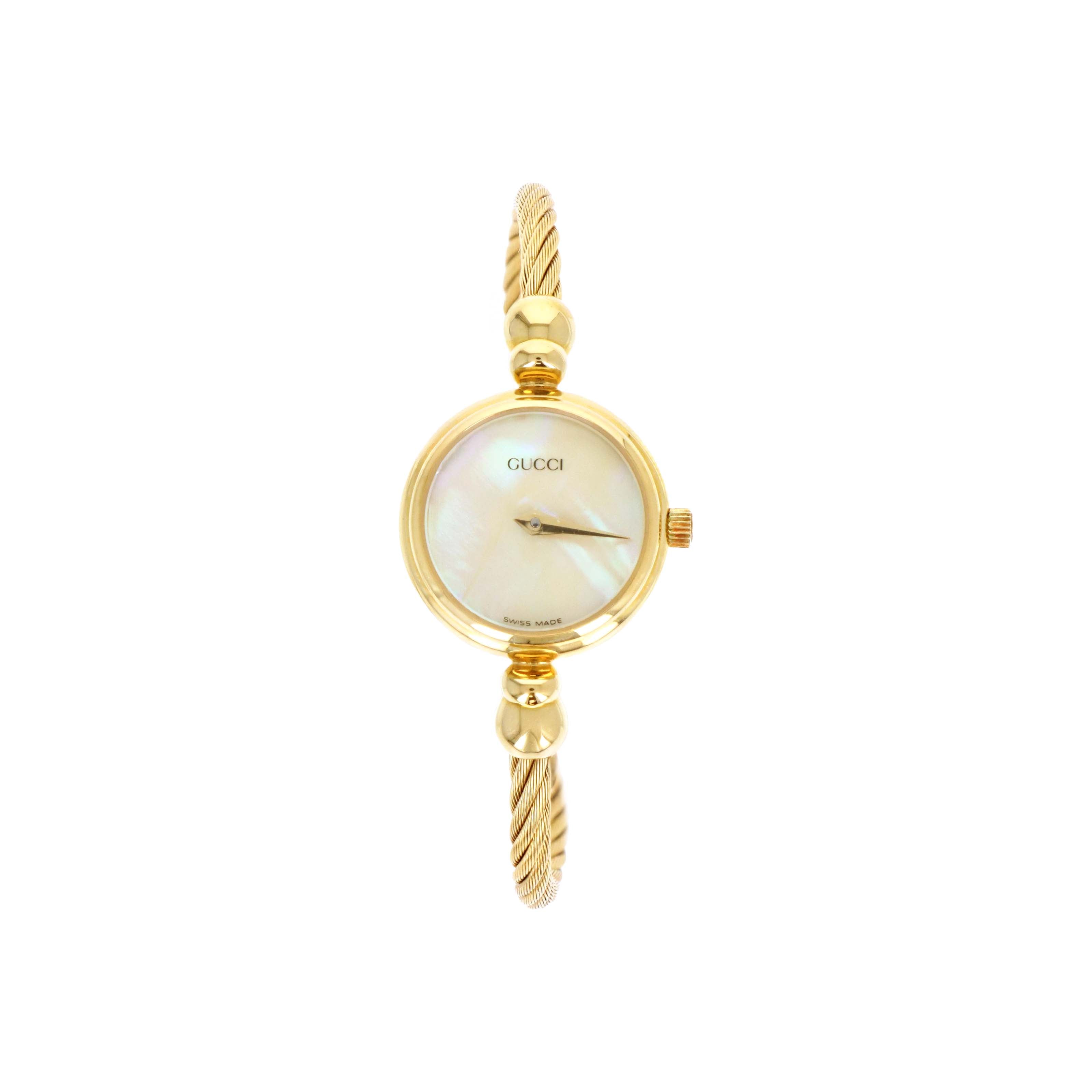 Gucci 20mm Rope Bangle Watch Mother Of Pearl - Queen May