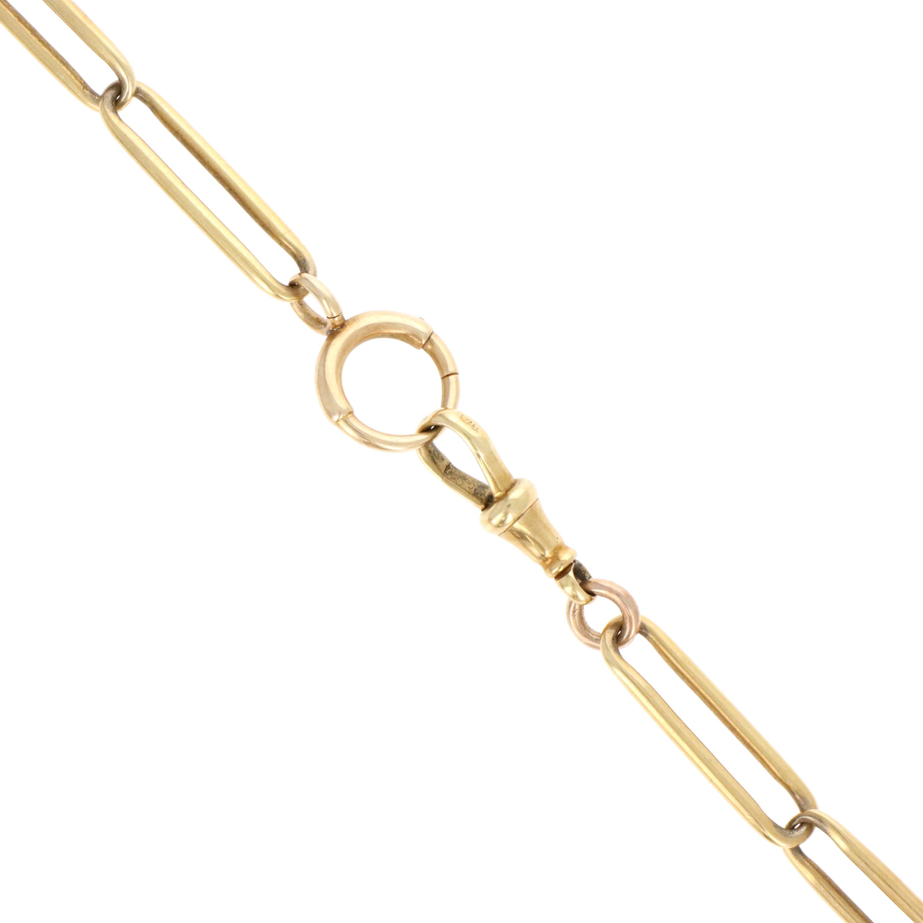 Victorian 18K Yellow Gold Trombone Chain