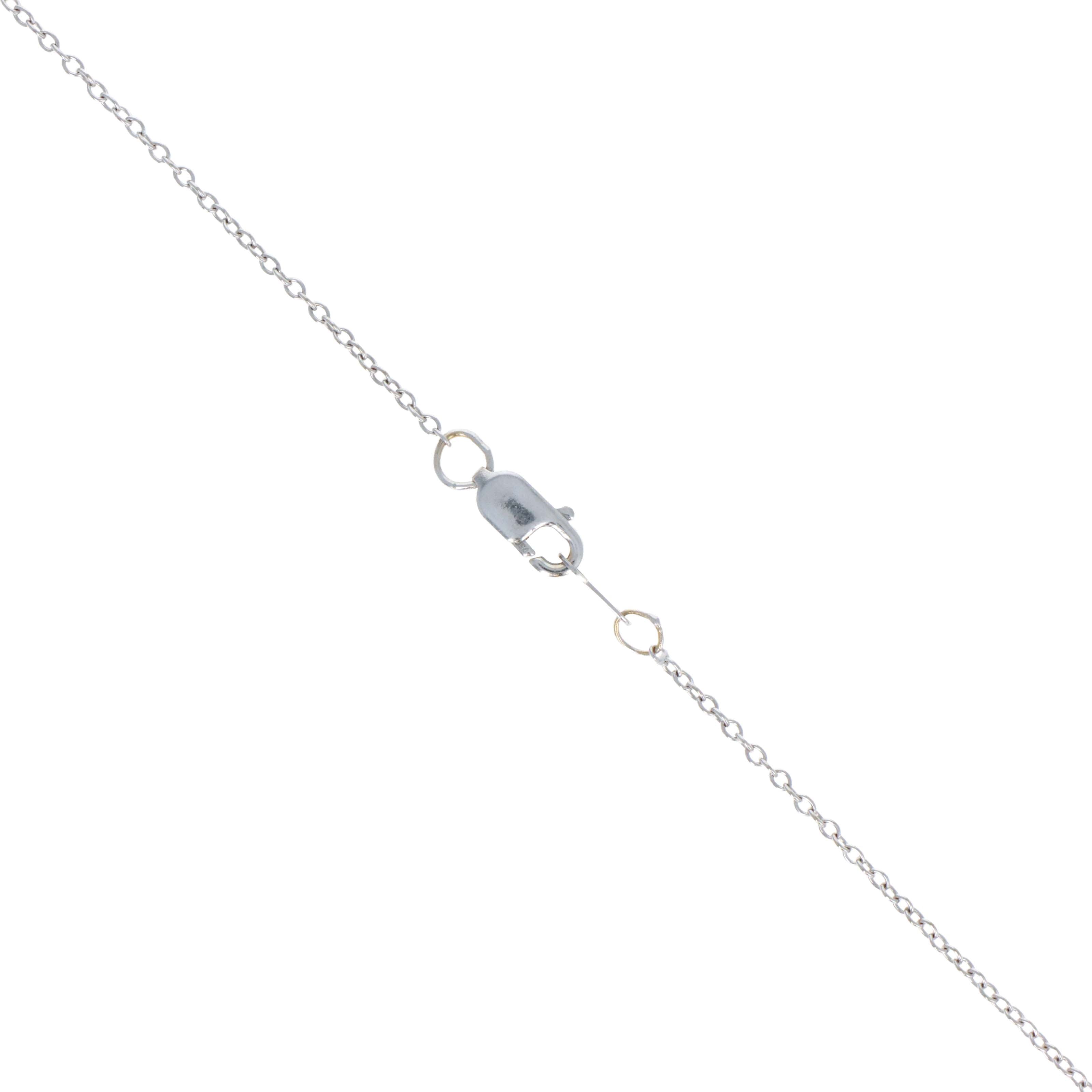 18K White Gold 0.08 Carat Diamond Heart Pendant Necklace - Queen May