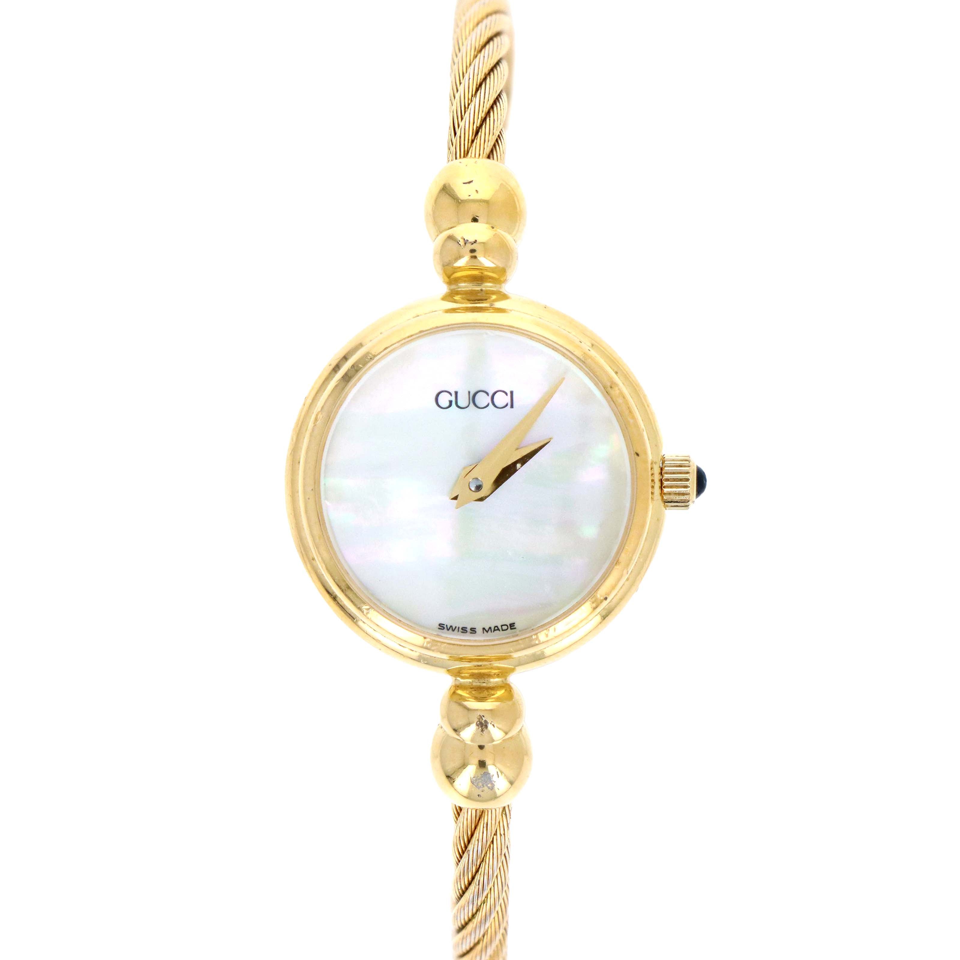 Gucci 20mm Mother Of Pearl Rope Bangle Watch - Queen May