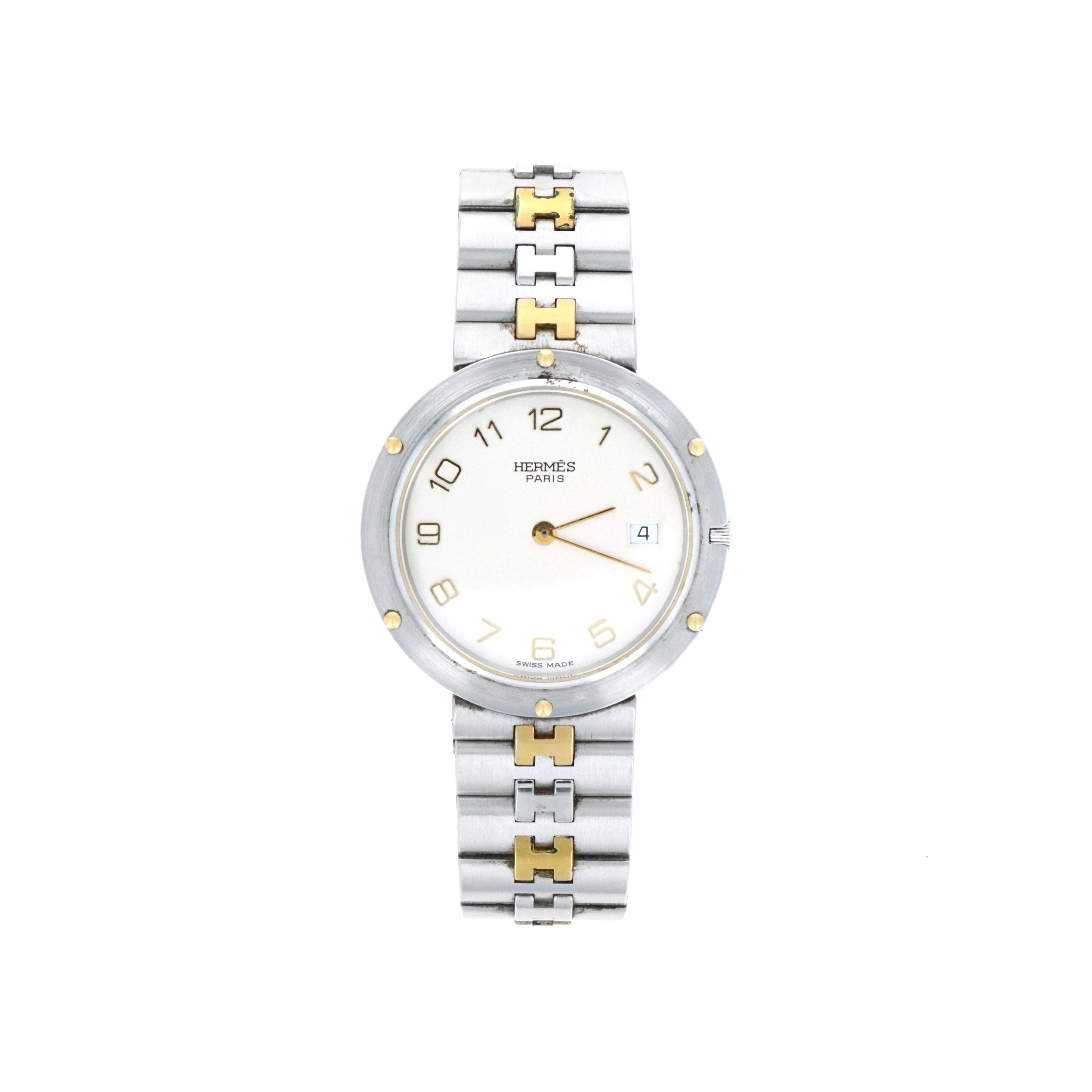 Hermes Two-Tone Clipper Watch with Box and Papers - Queen May