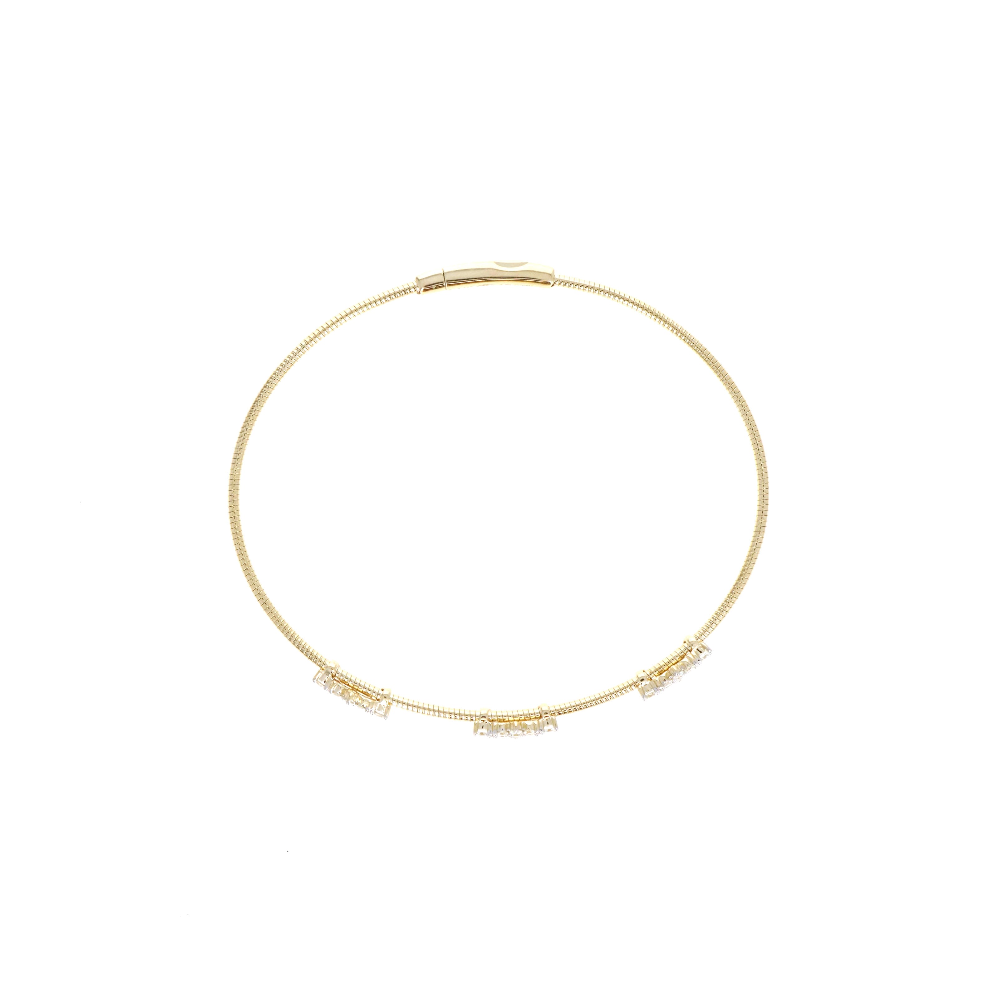 14K Yellow Gold 0.50 Carat Round Brilliant Diamond Bangle
