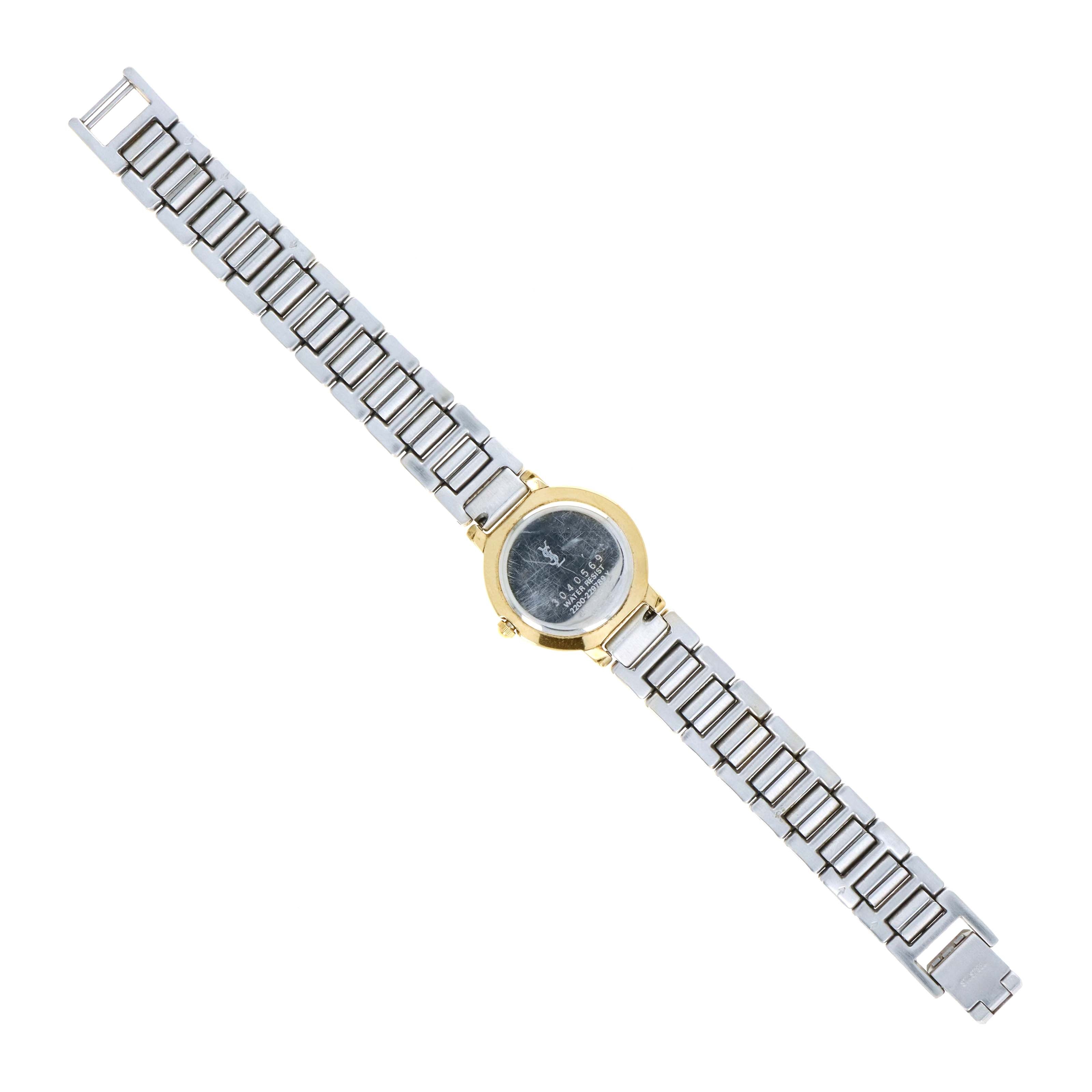 Vintage Yves Saint Laurent Two-Tone Blue Dial Ladies Watch 1990s - Queen May