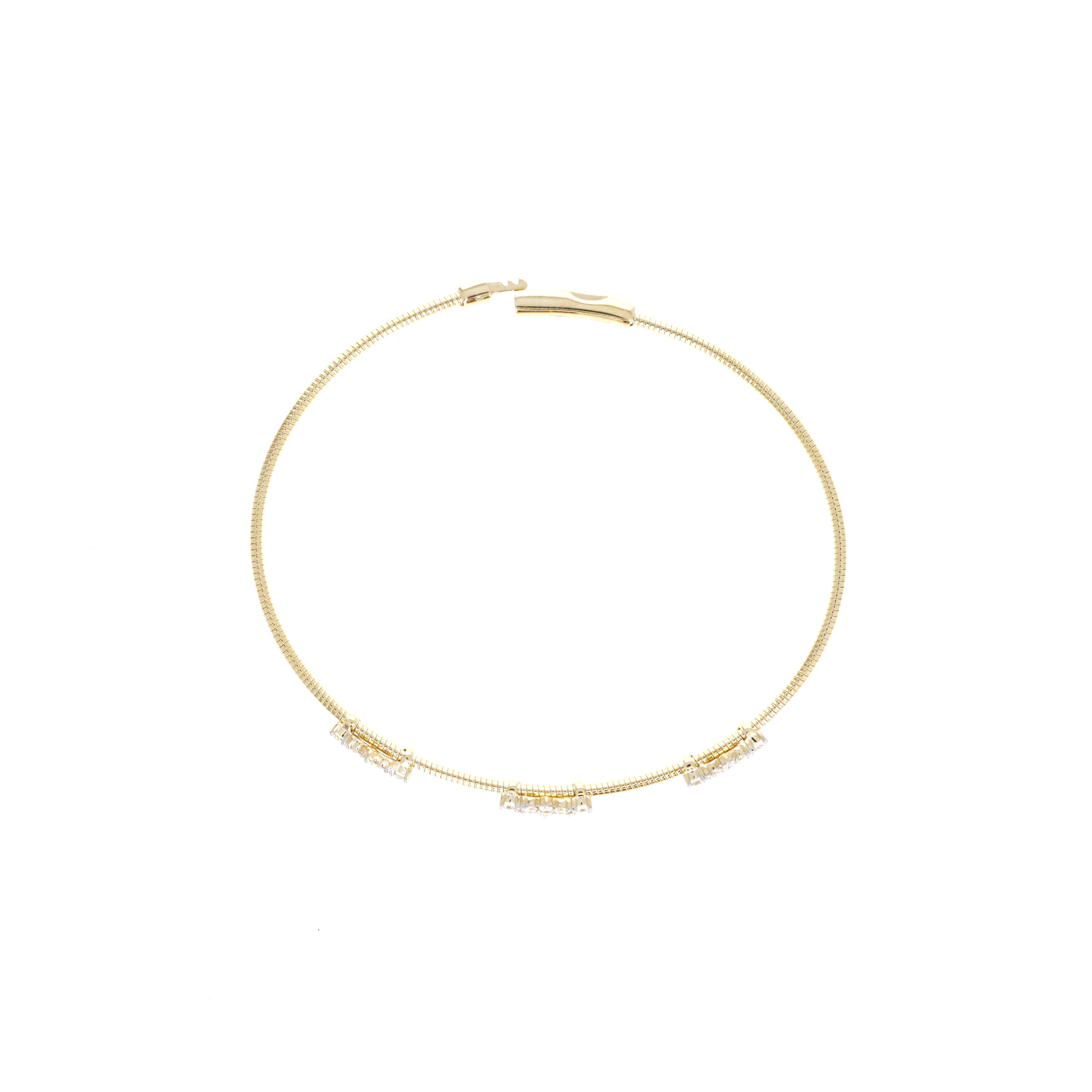 14K Yellow Gold 0.50 Carat Round Brilliant Diamond Bangle