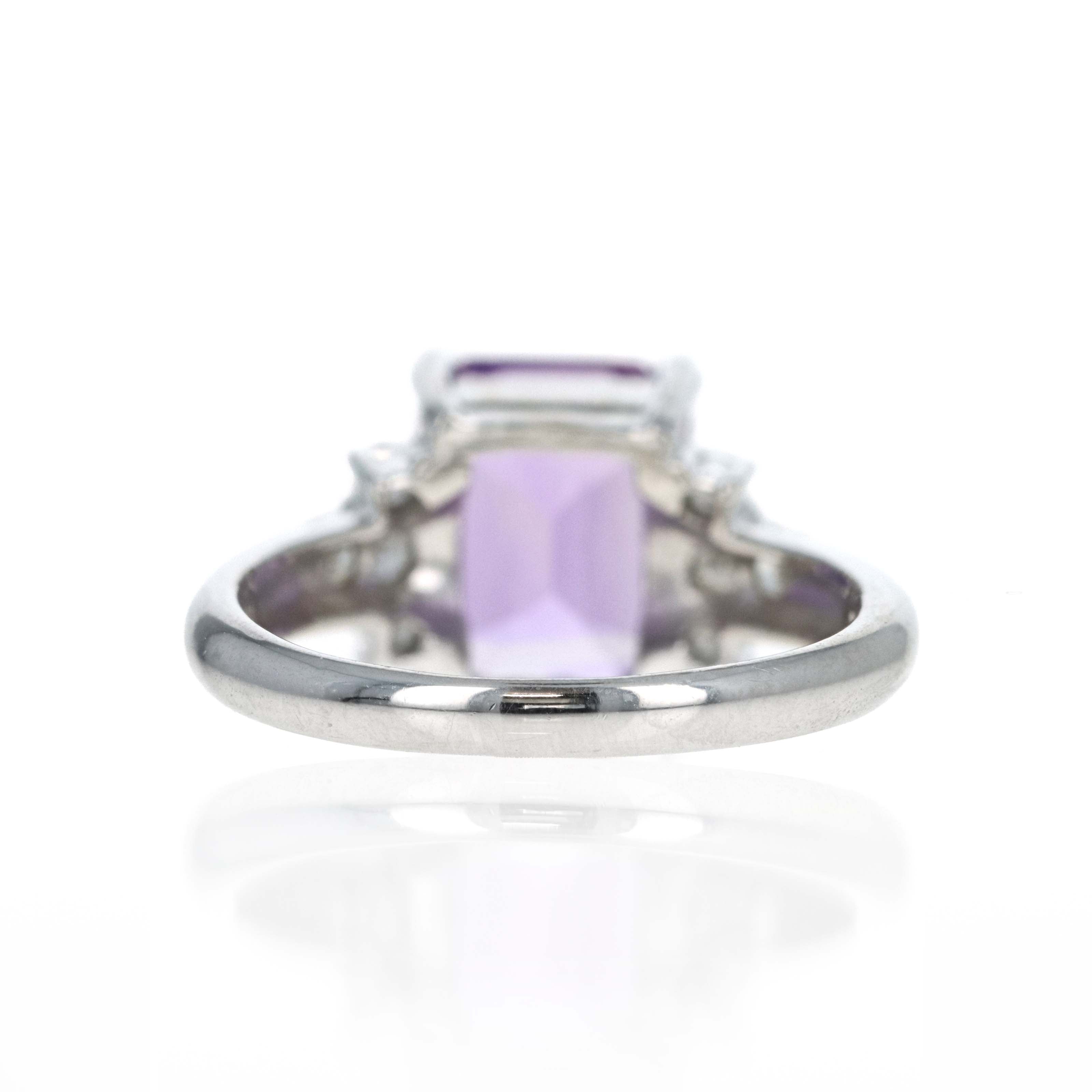 Platinum 3.55 Carat Amethyst Diamond Accented Ring - Queen May