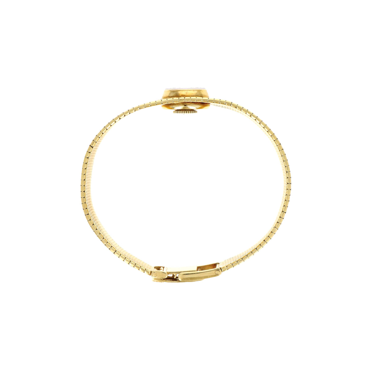 Vintage 18K Yellow Gold Woven Mesh Bracelet Omega Watch