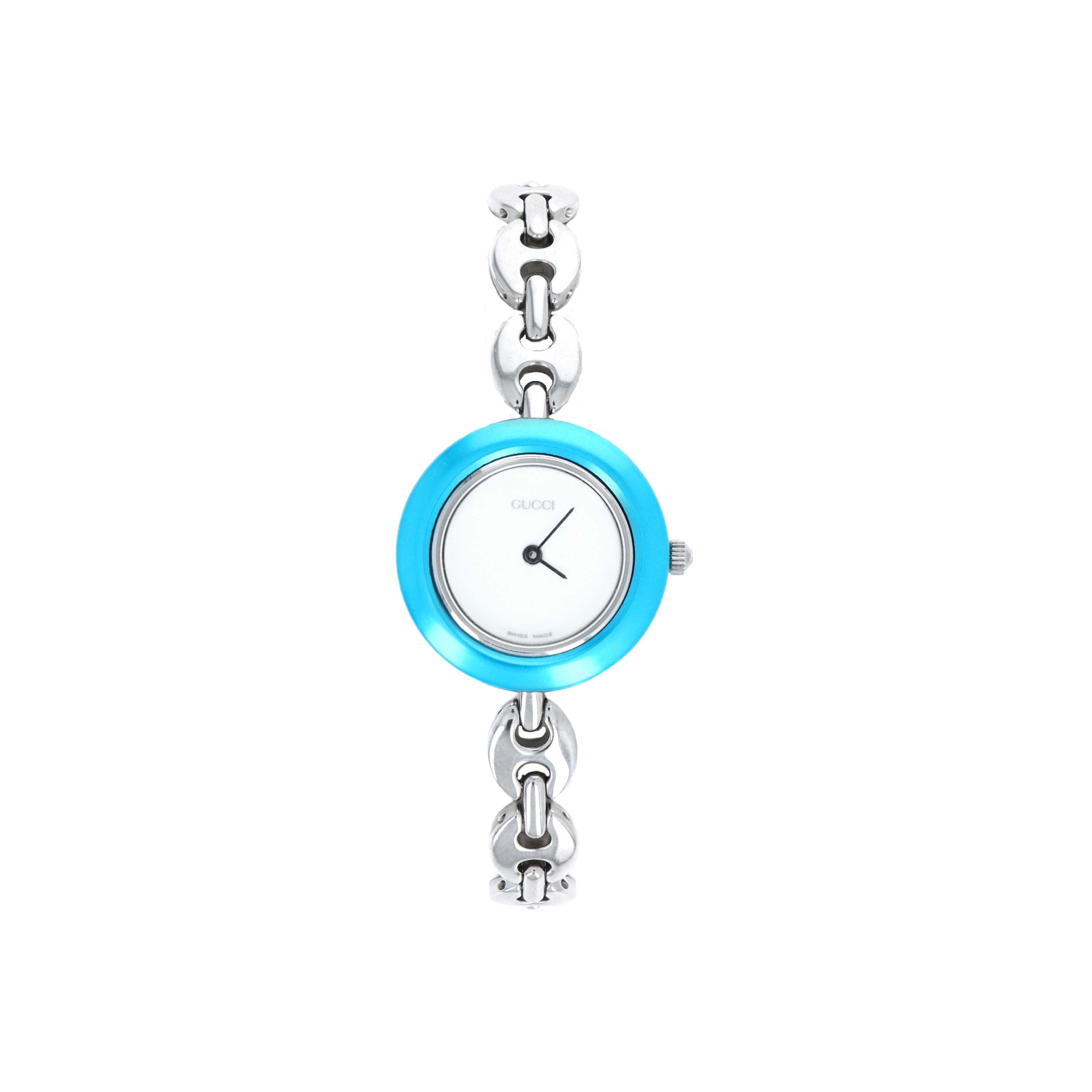 Vintage Gucci Silver Mariner Link Interchangeable Bezel Watch - Queen May