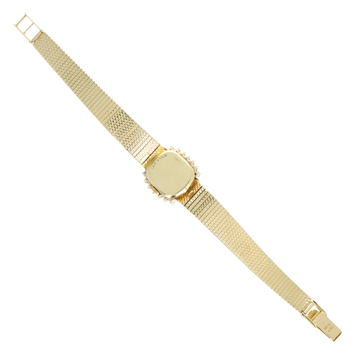 Rolex Vintage 1970’s 14K Yellow Gold Mechanical Cocktail Diamond Bezel Ladies Watch Model 8286