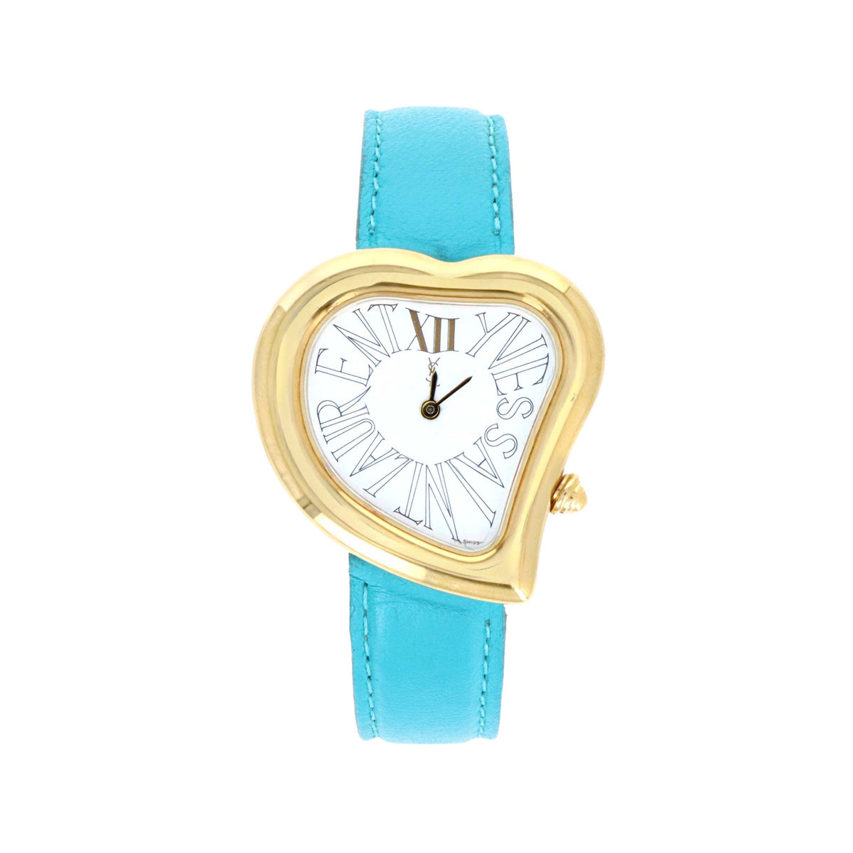Vintage Yves Saint Laurent Teal Heart Watch - Queen May