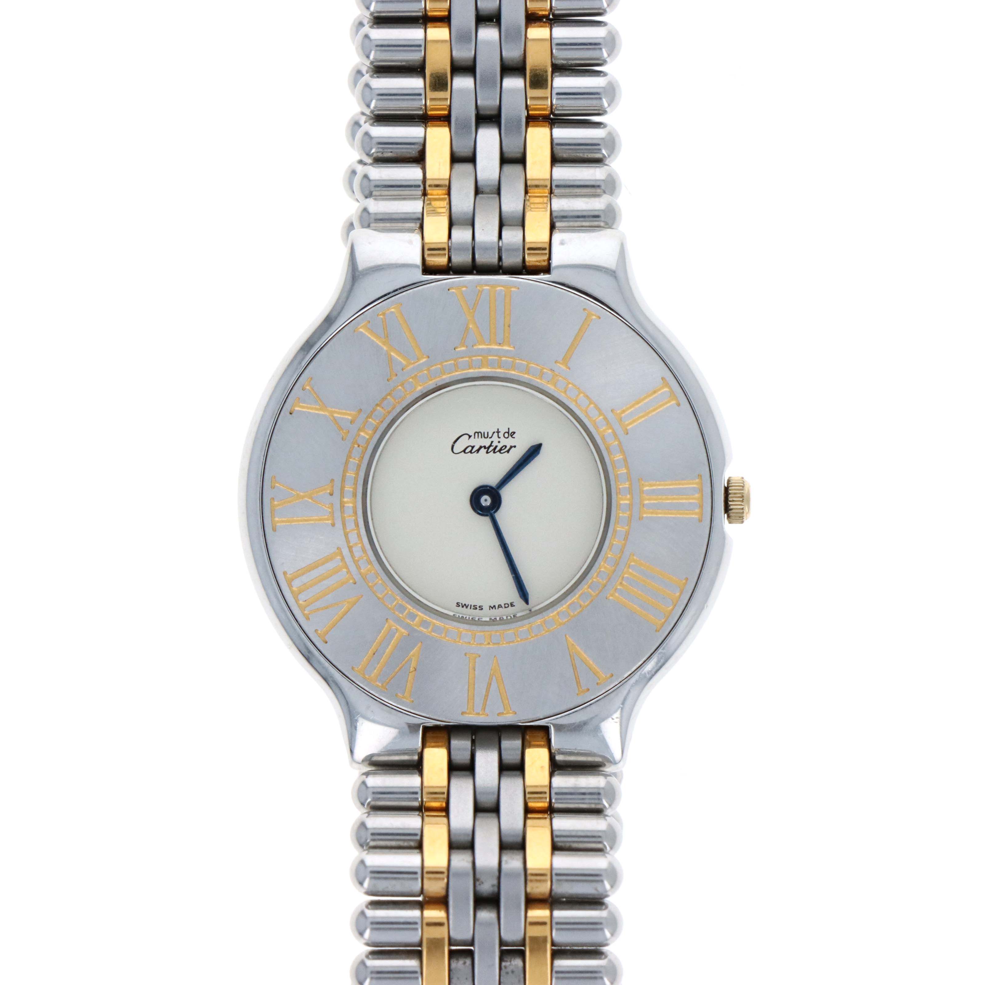 Cartier Must De 21 Stainless Steel 18K Analog Quartz Watch 31MM - Queen May