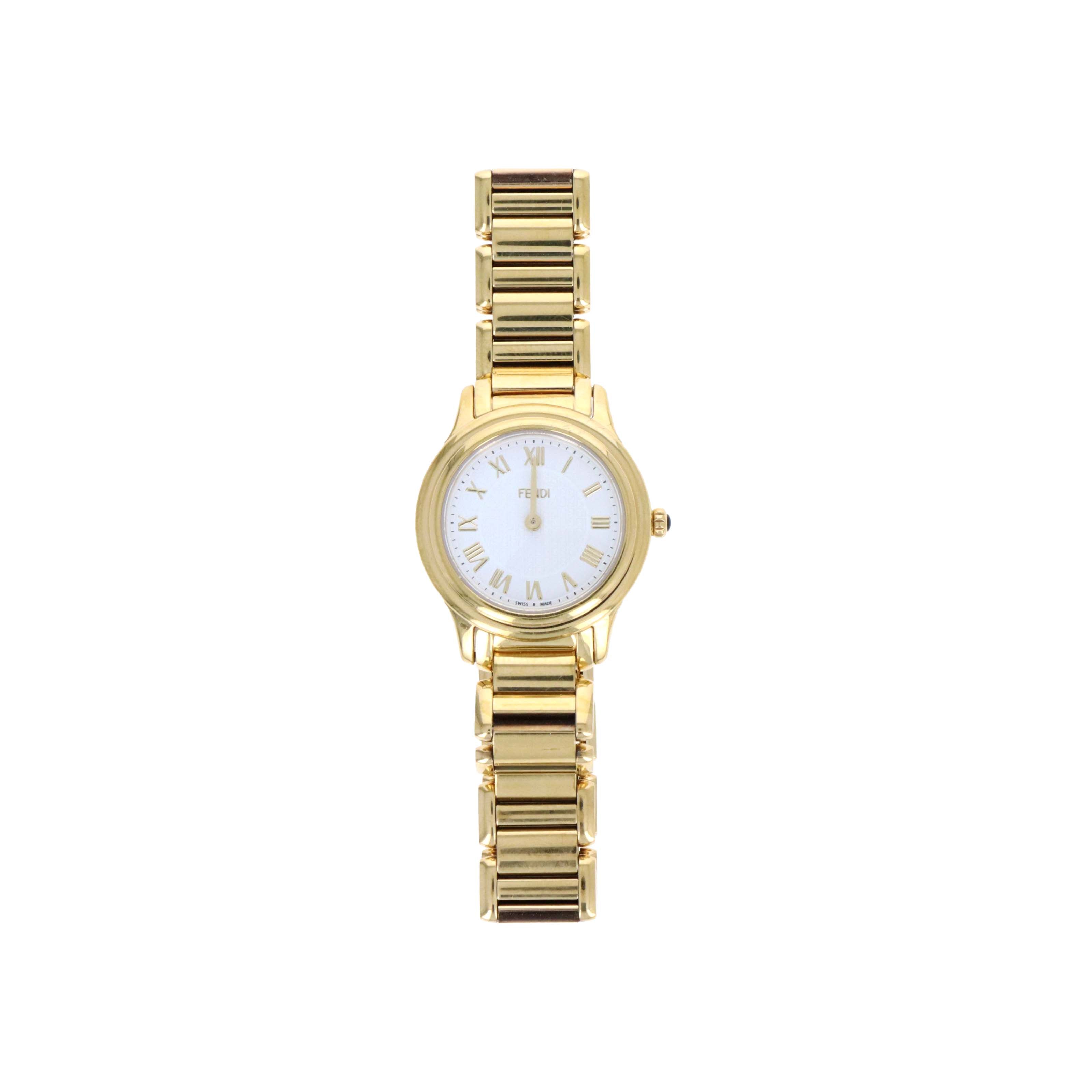 Fendi Classico Round 25000L Gold Plated Ladies Watch - Queen May