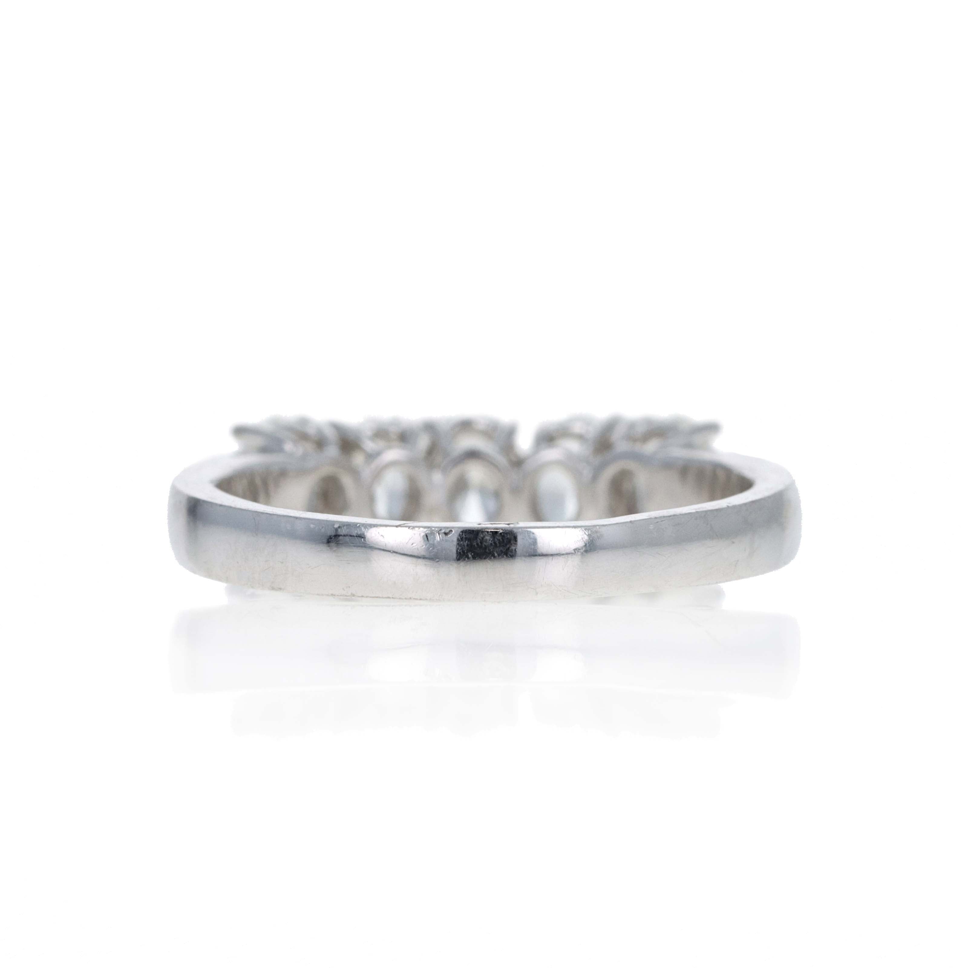 18K White Gold 1.43 Carat Oval Diamond Half Eternity Band