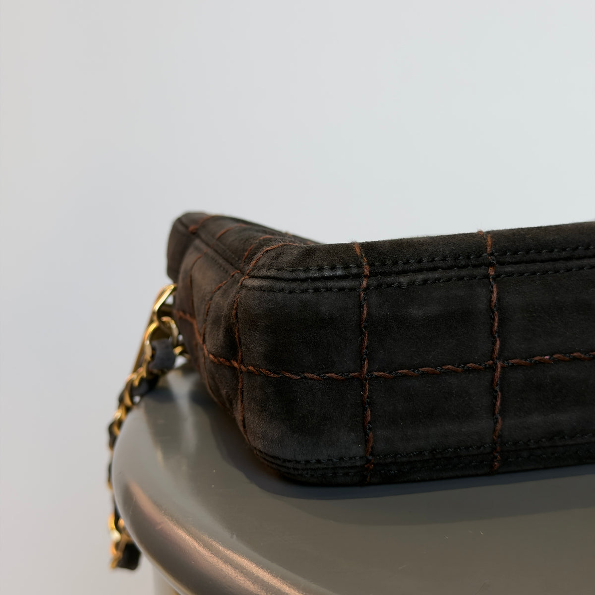 Chanel Suede Square Stitch Shoulder Bag