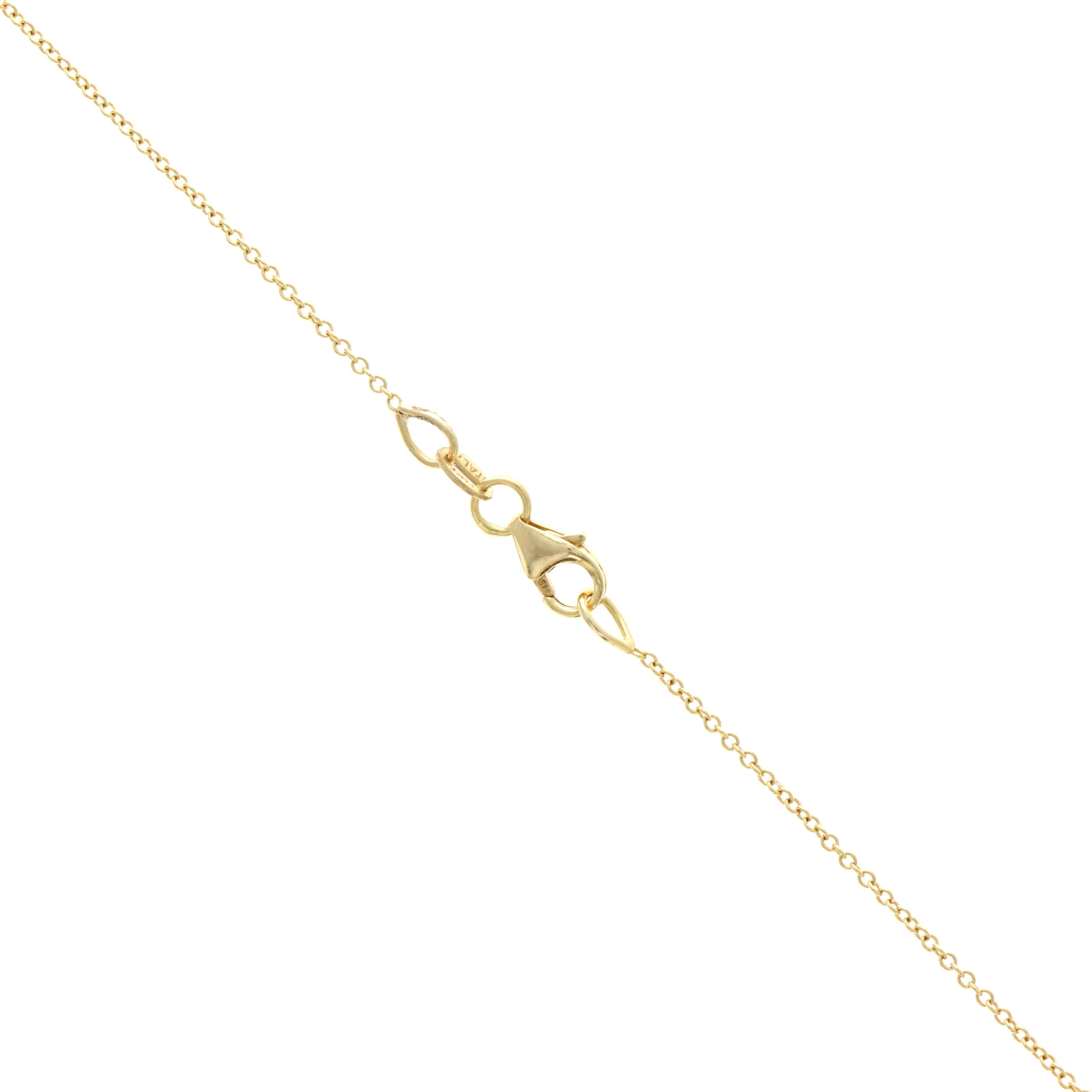David Kord 14K Yellow Gold 0.98 Carat Oval Sapphire Porcelain Diamond Halo Pendant Necklace - Queen May