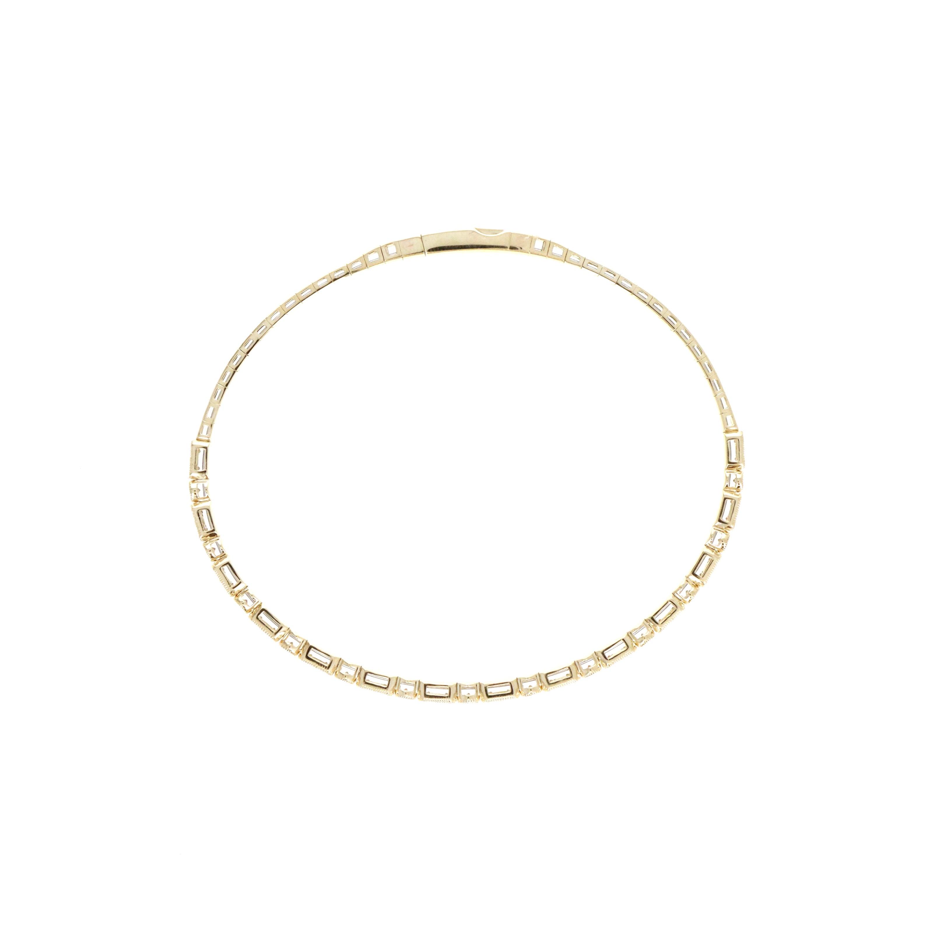 14K Yellow Gold 1 Carat Round Brilliant Diamond Bangle