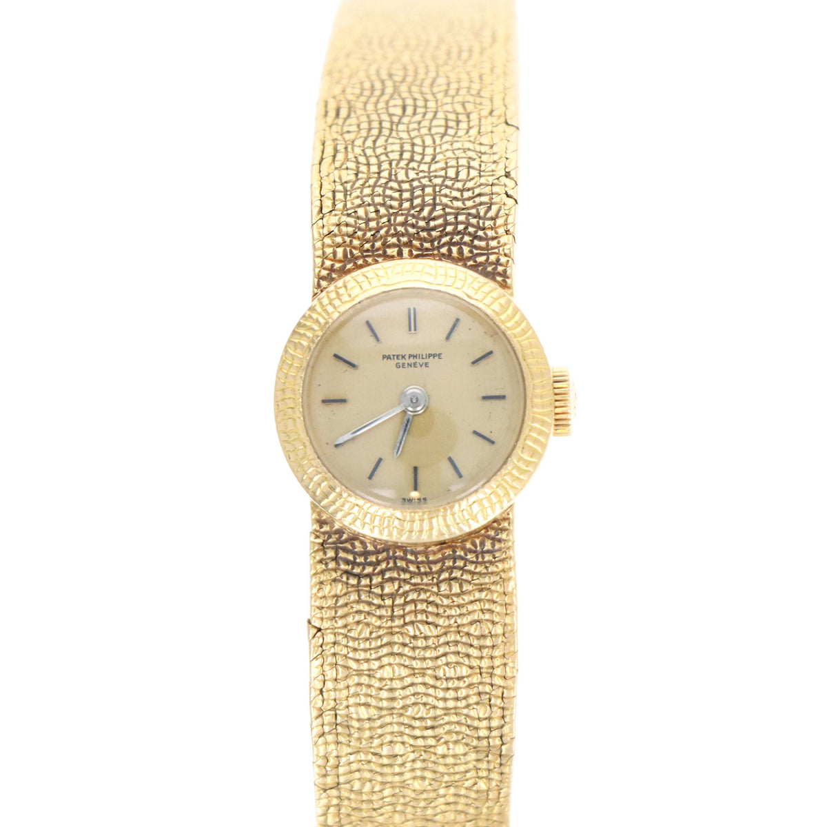 Patek Philippe Reference 3306/23 18K Yellow Gold Hobnail Bezel Ladies Vintage Watch
