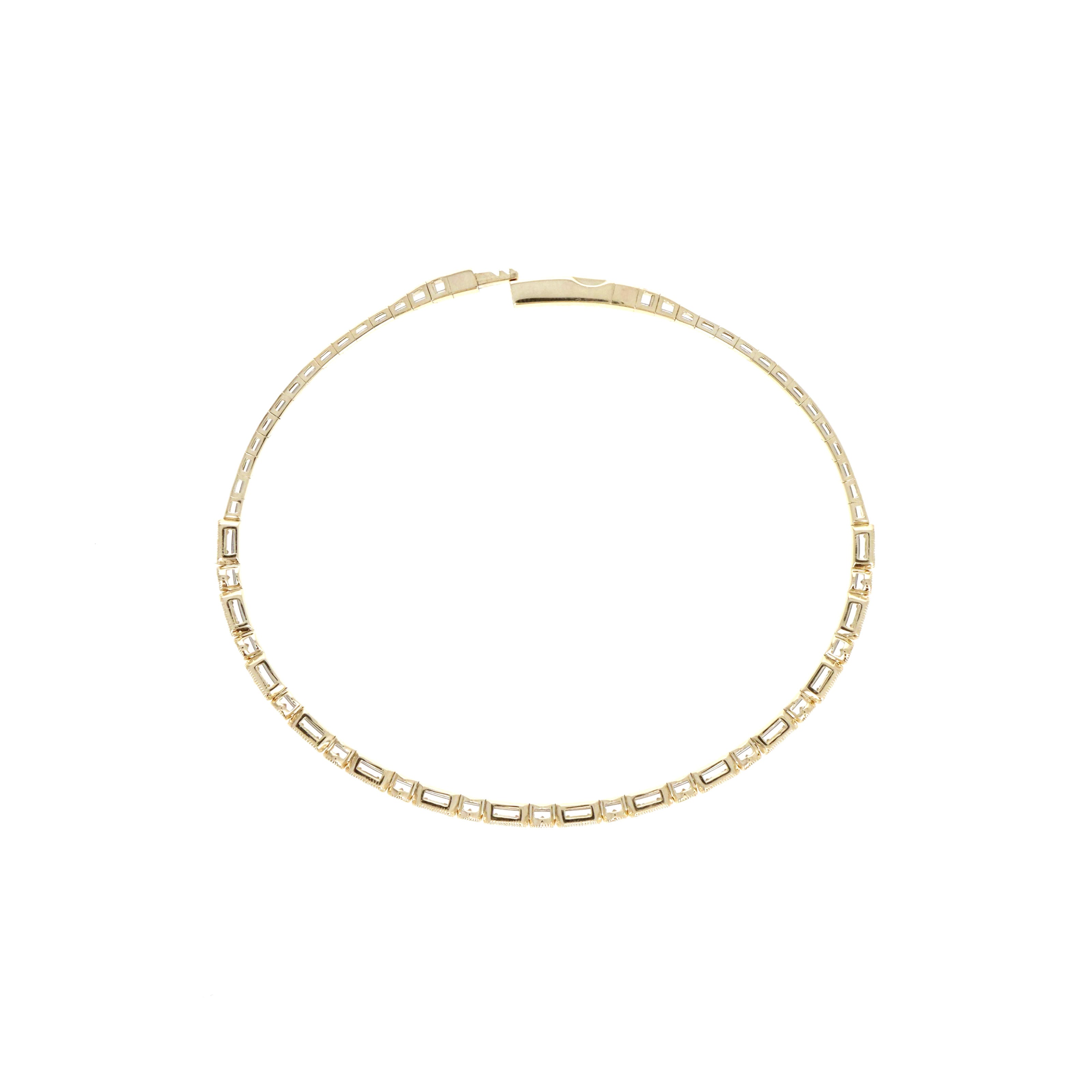 14K Yellow Gold 1 Carat Round Brilliant Diamond Bangle