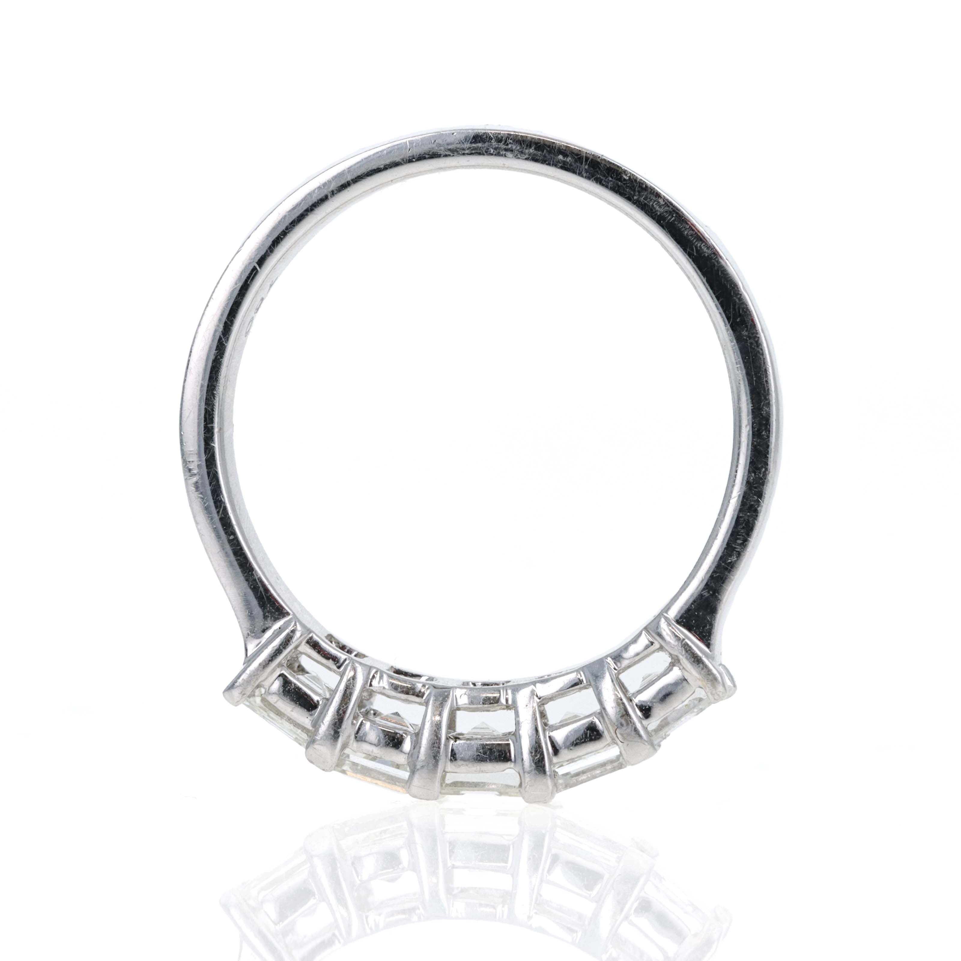 18K White Gold 1.12 Carat Princess Diamond Half Eternity Band