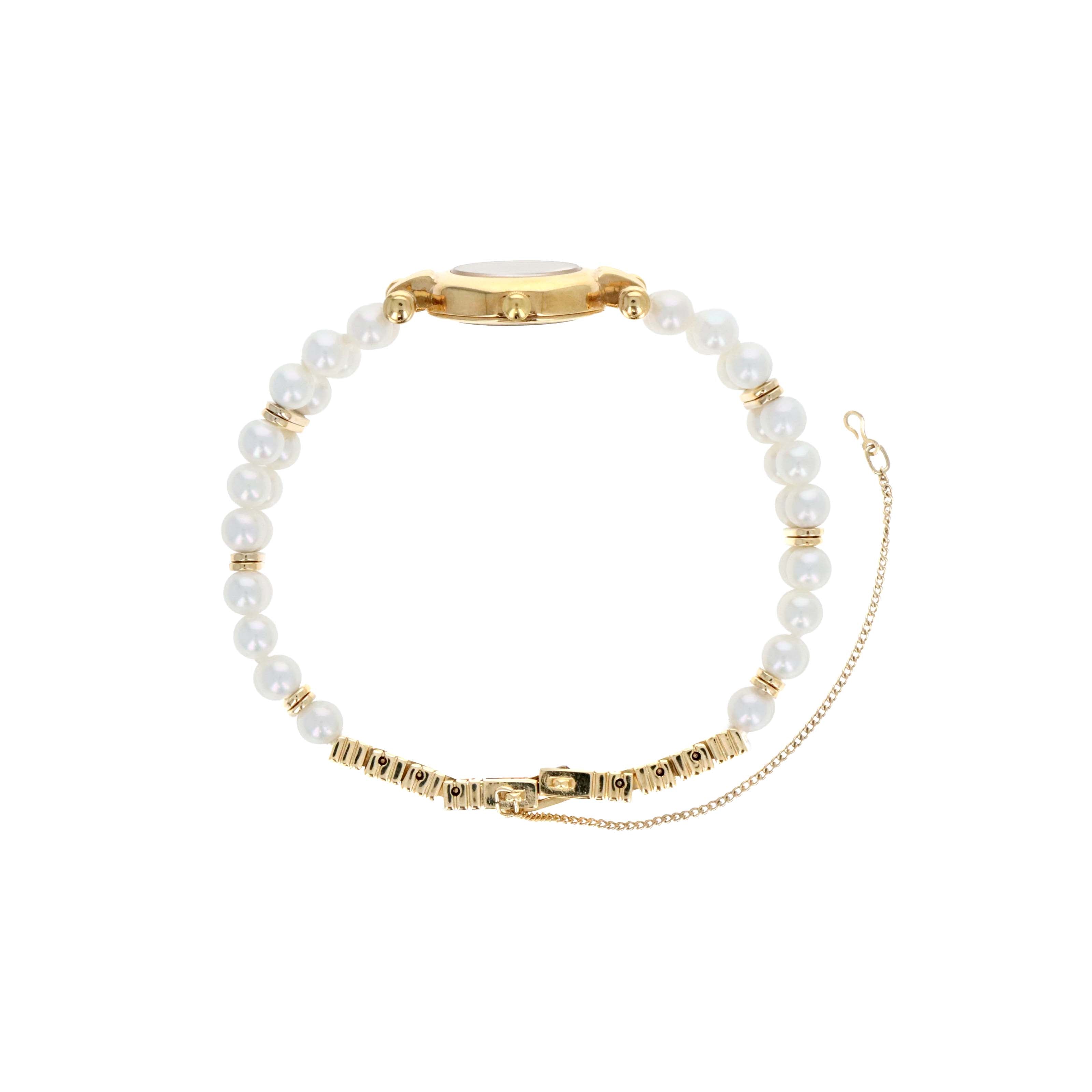 Vintage Mikimoto Ladies Pearl Gold Plated Watch - Queen May