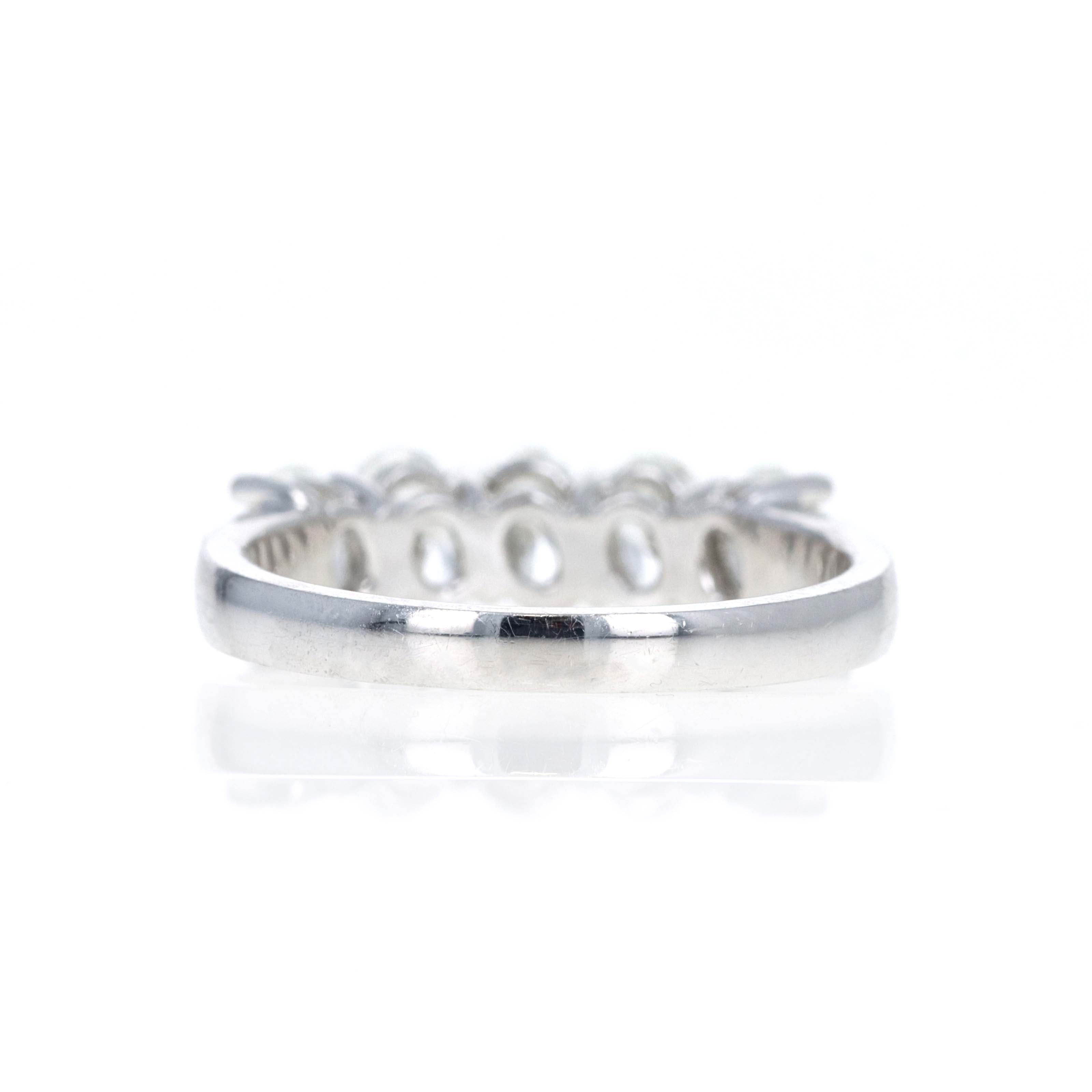 18K White Gold 1.30 Carat Oval Diamond Half Eternity Band